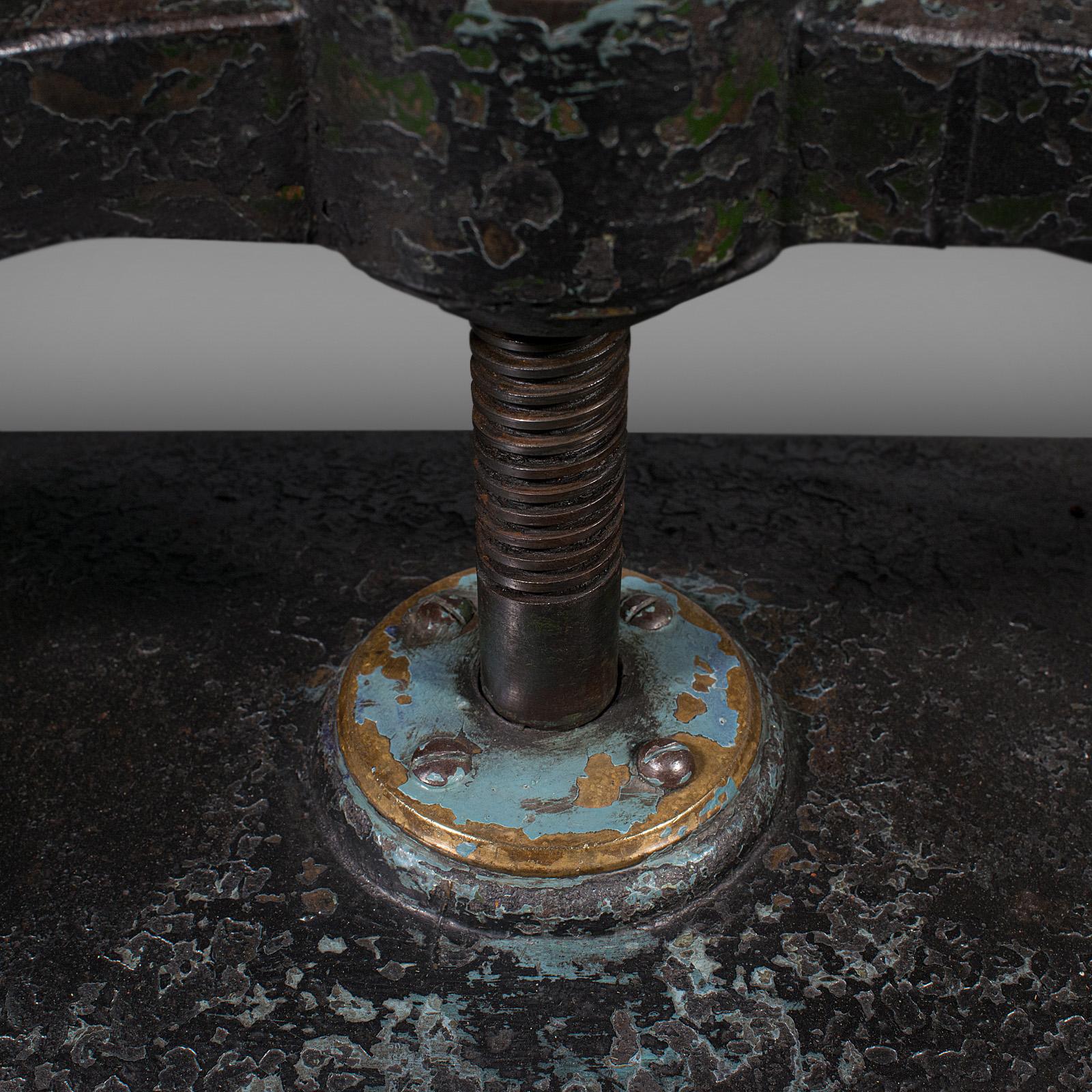 Heavy Antique Book Press, English, Cast Iron, Binding, Flower Pressing, Georgian 2