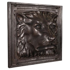 Heavy Antique Country House Lion Wall Plaque, English, Decor, Relief, Victorian