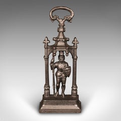 Heavy Antique Door Sentry, English Cast Iron, Knight Doorstop, Keeper, Victorian