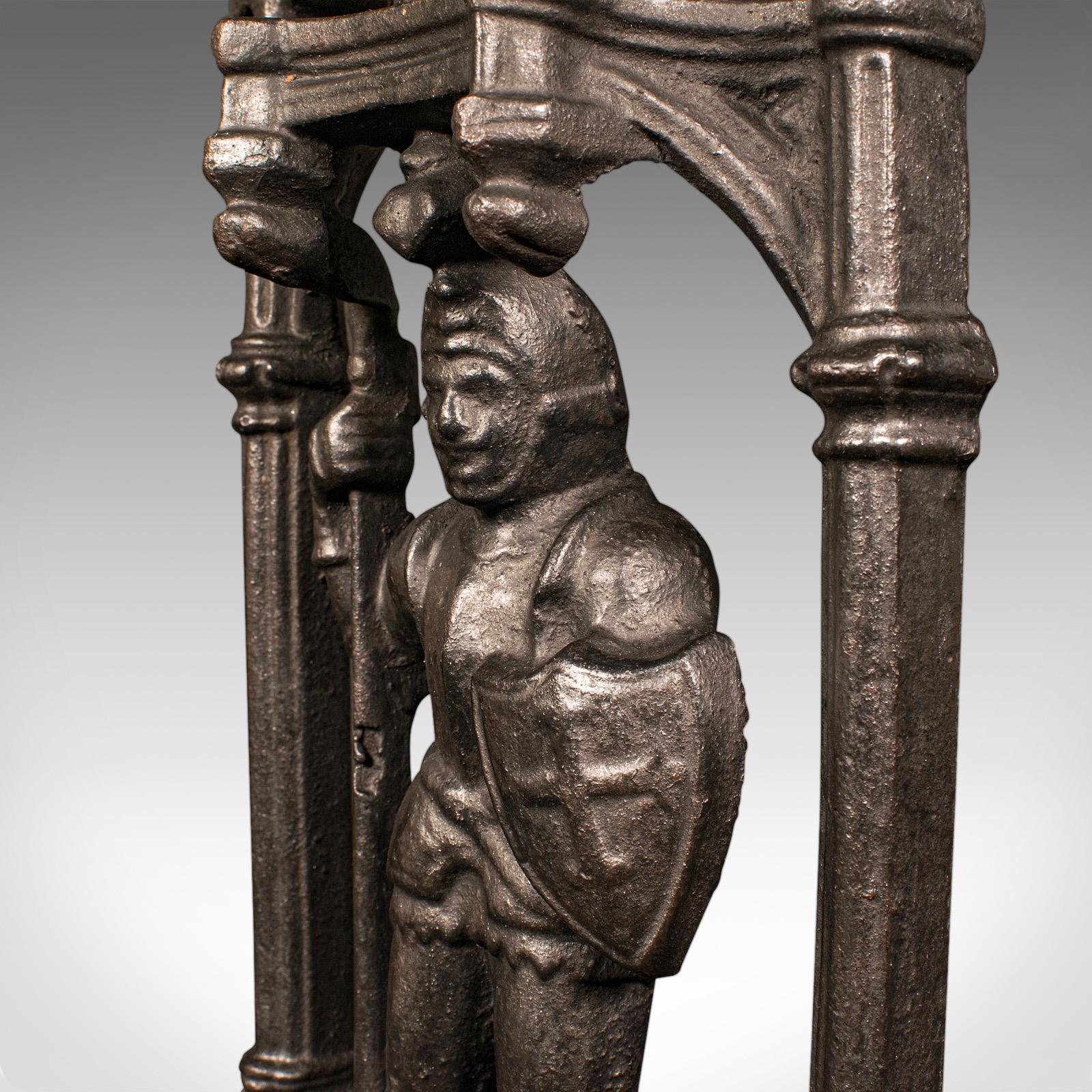 Heavy Antique Door Sentry, English Cast Iron, Knight Doorstop, Keeper, Victorian For Sale 3