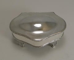 Heavy Antique English Sterling Silver Jewelry / Ring Box, 1911