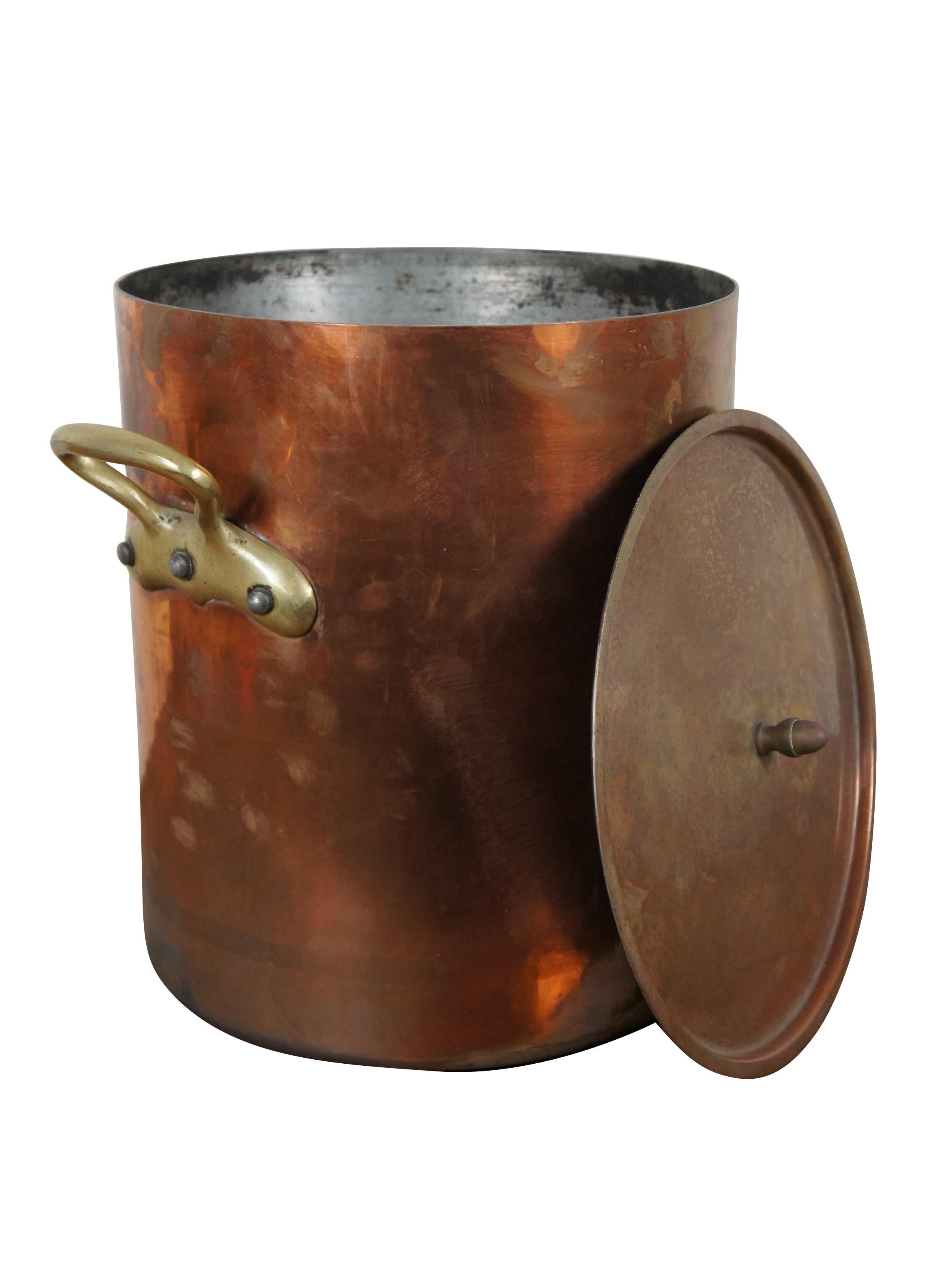 large antique copper pots