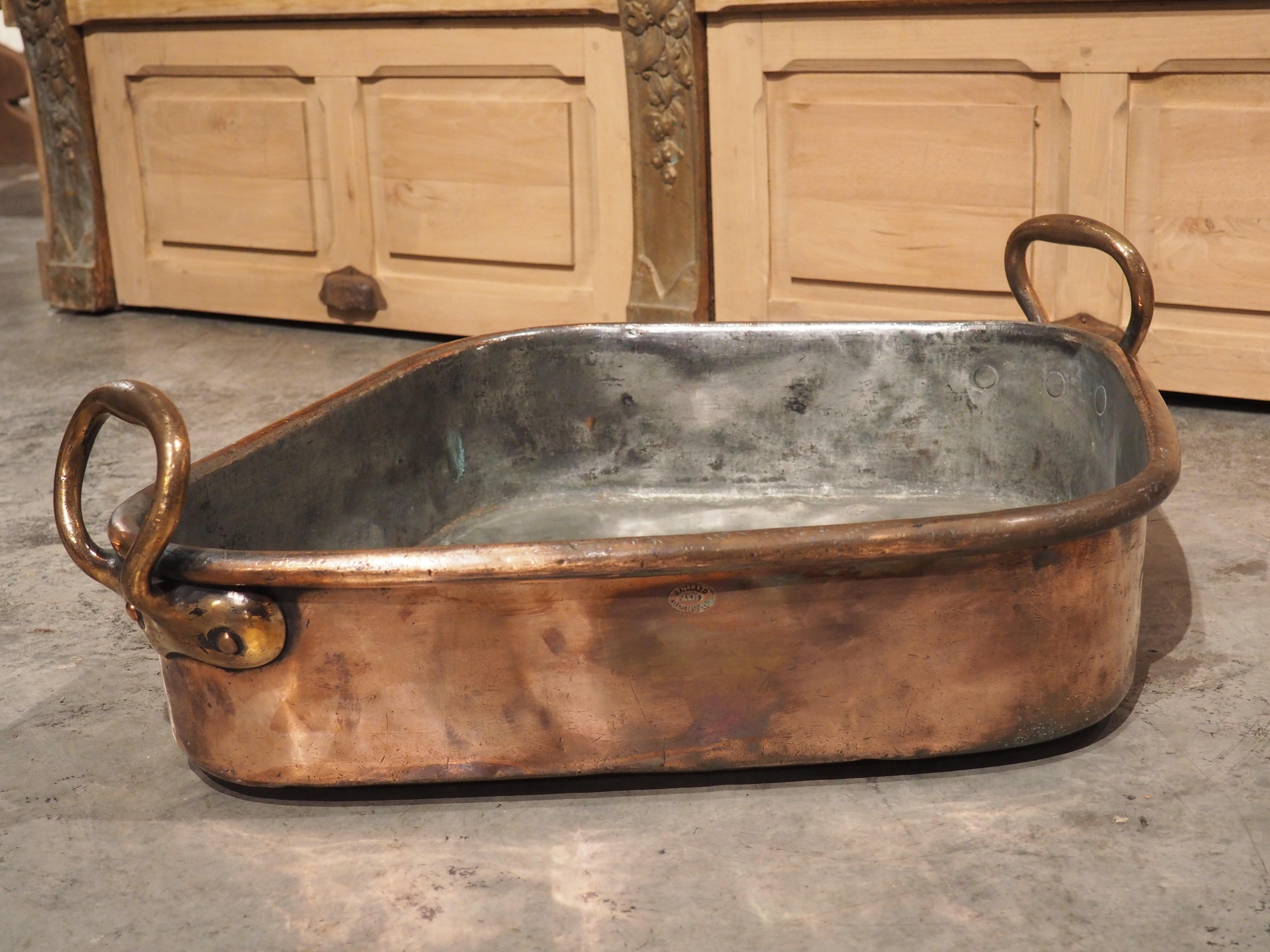 Très lourd pêcheur Turbotiere français en cuivre ancien, Maison Gaillard Paris , vers 1850 en vente 6