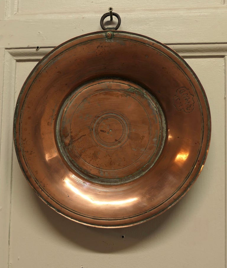 Heavy Antique Hand Made Copper Plates For Sale at 1stDibs