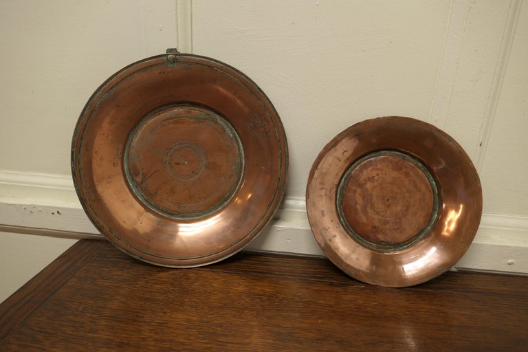 Heavy Antique Hand Made Copper Plates For Sale at 1stDibs