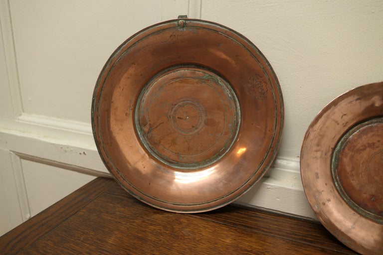 Heavy Antique Hand Made Copper Plates For Sale at 1stDibs