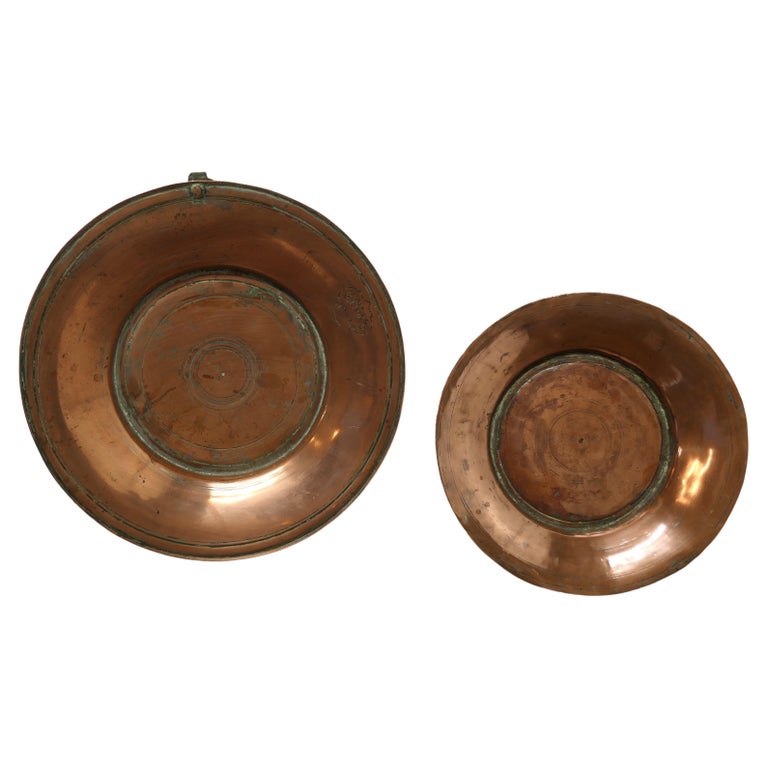 Heavy Antique Hand Made Copper Plates For Sale at 1stDibs