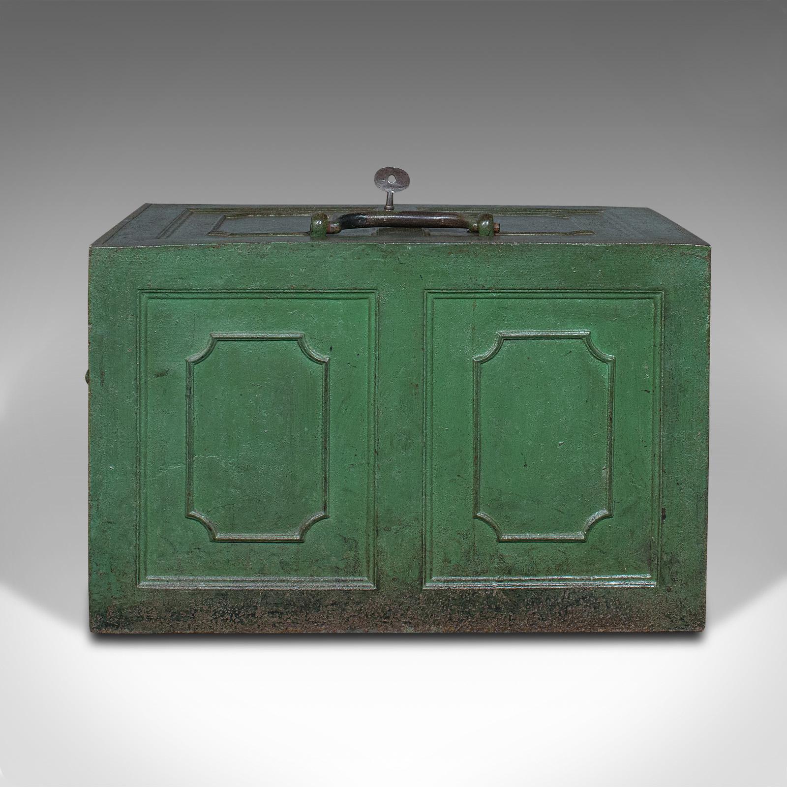 British Heavy Antique Merchant's Strongbox, English, Safe Deposit Case, Georgian, C.1800