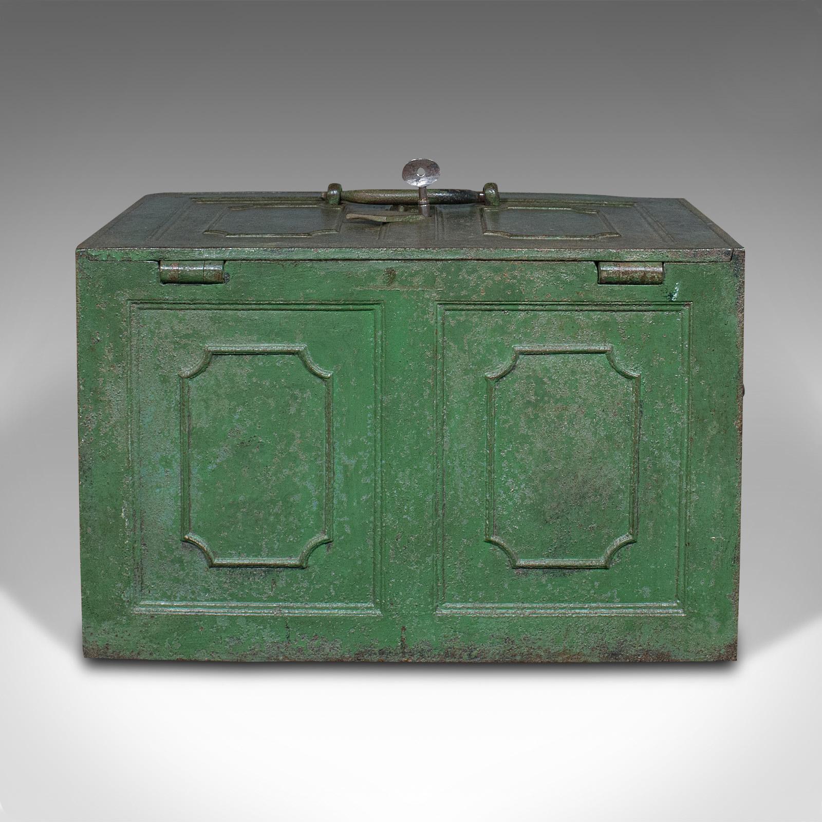 Iron Heavy Antique Merchant's Strongbox, English, Safe Deposit Case, Georgian, C.1800