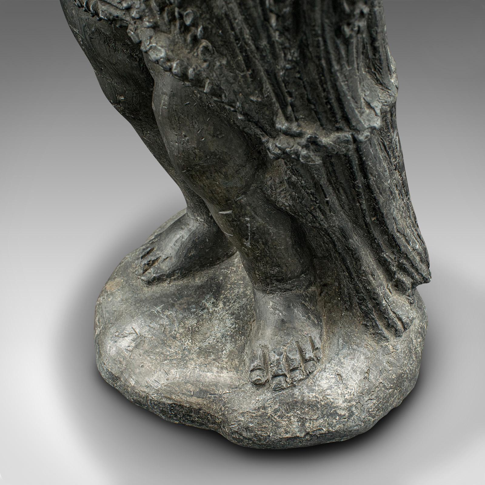 Heavy Antique Putto Figure, Italian, Lead Cherub Statue, Neoclassical, Victorian For Sale 5