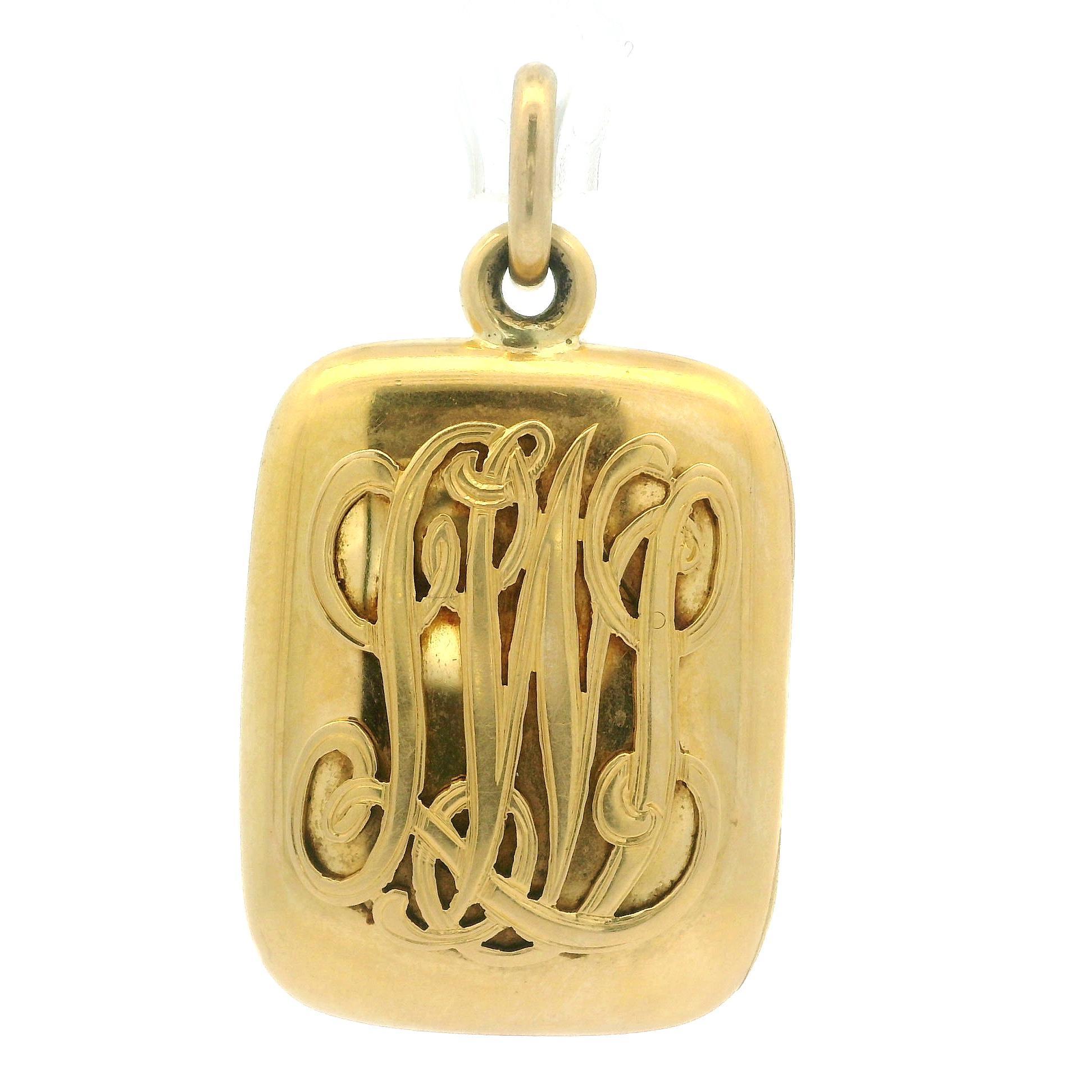 Pendentif médaillon ouvert ancien victorien en or jaune 18 carats avec étoile pavée ancienne mine en vente 2
