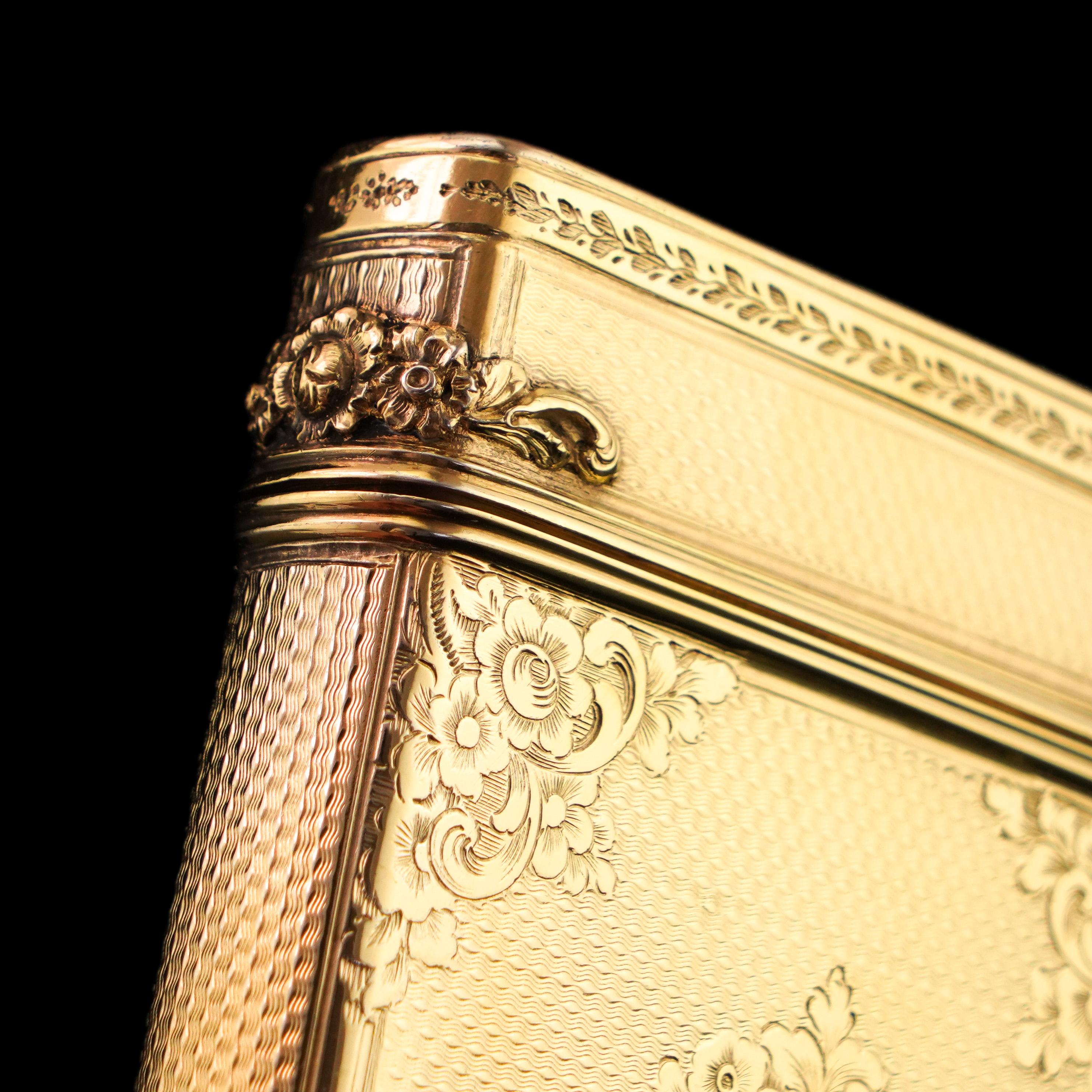 Heavy Antique Victorian Sterling Silver Gilt Cigar/Cheroot Case - London 1850 For Sale 12