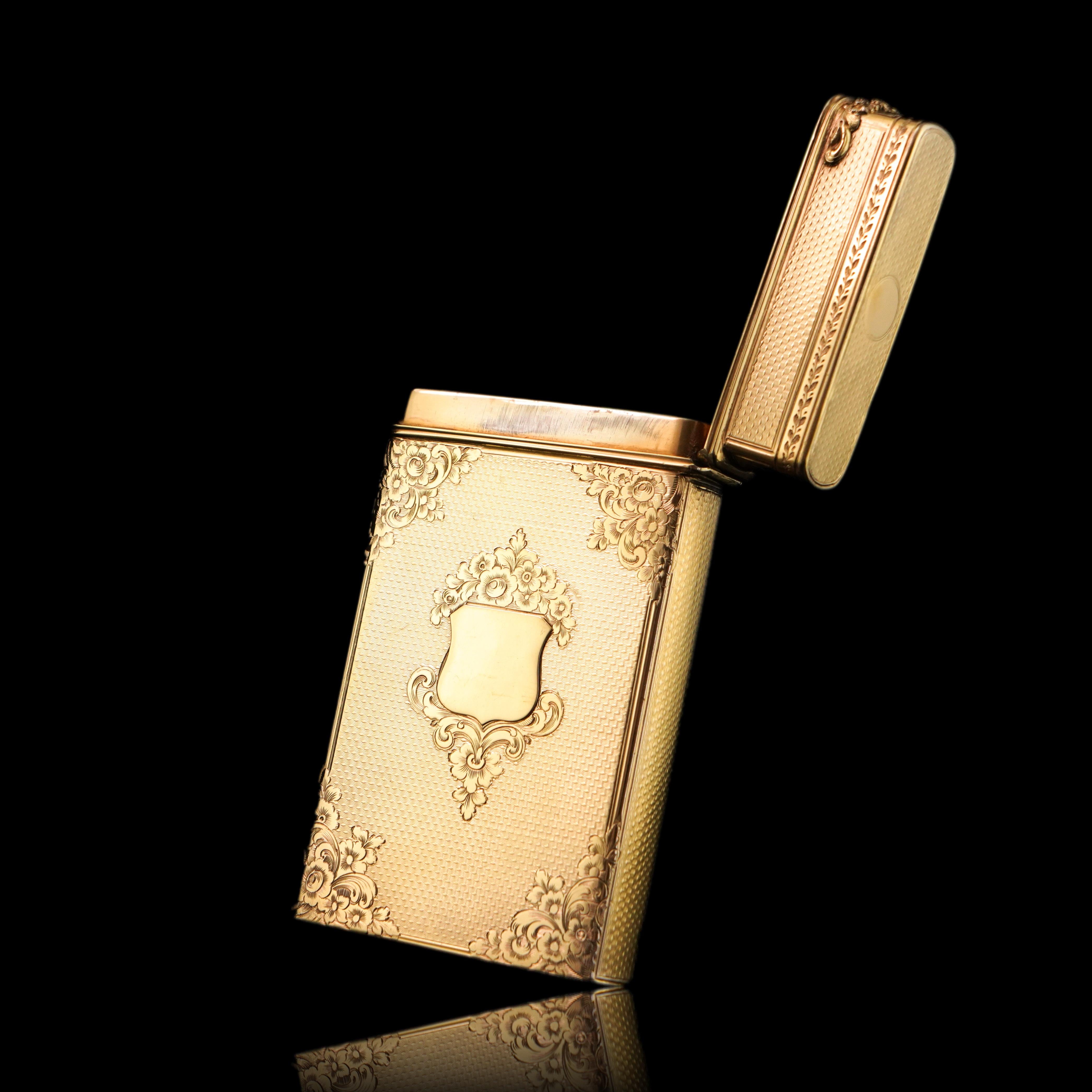 Heavy Antique Victorian Sterling Silver Gilt Cigar/Cheroot Case - London 1850 For Sale 13