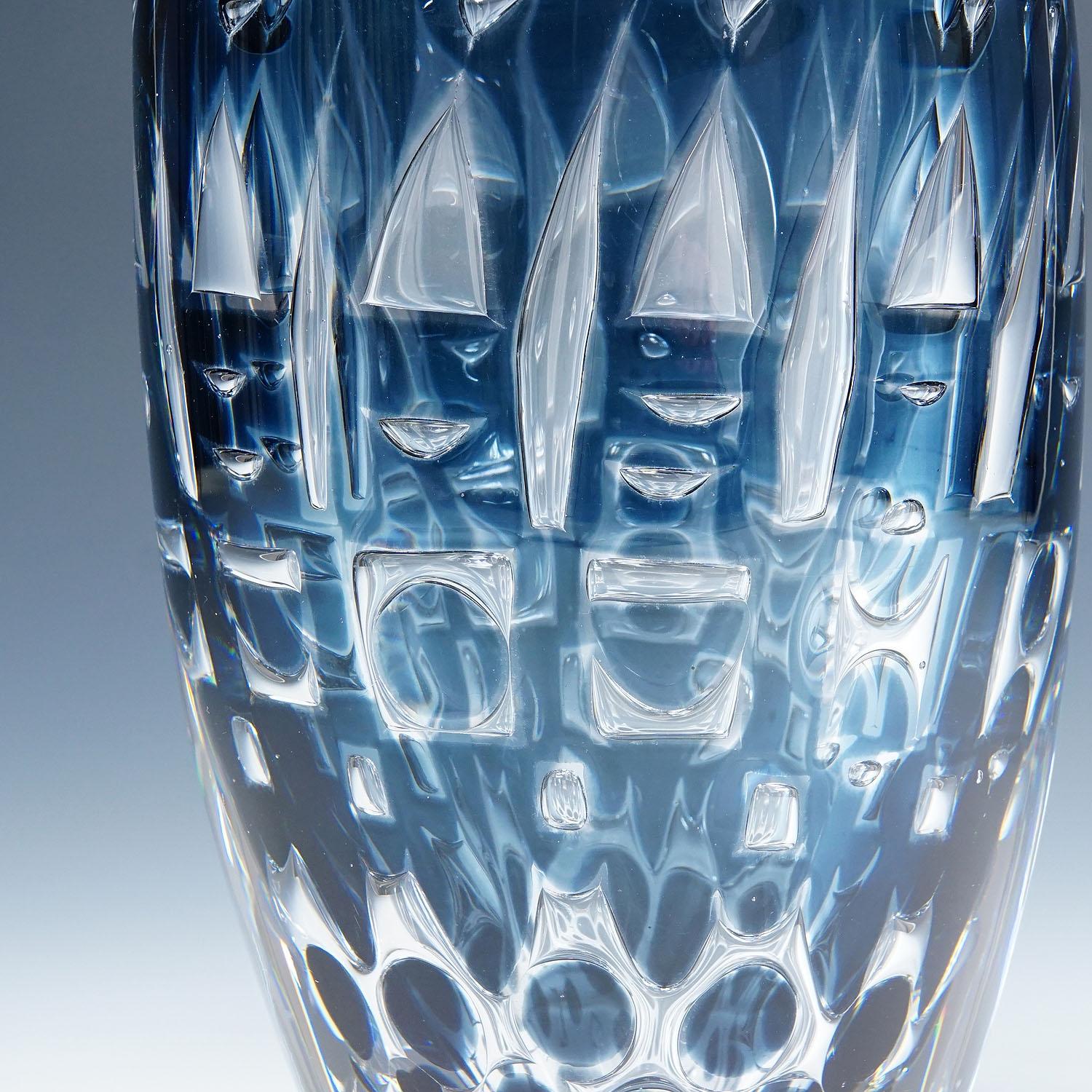 Vaso pesante in vetro Ariel di Ingeborg Lundin per Orrefors, Svezia 1964 In condizioni buone in vendita a Berghuelen, DE