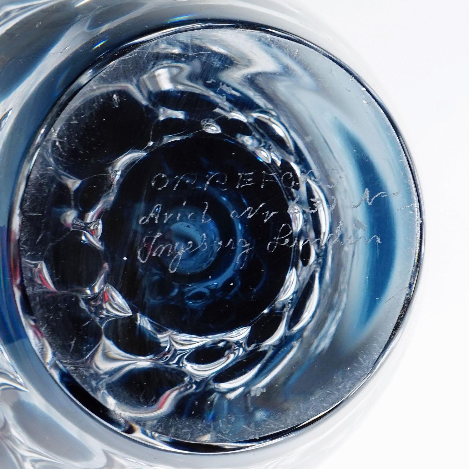 Vetro artistico Vaso pesante in vetro Ariel di Ingeborg Lundin per Orrefors, Svezia 1964 in vendita
