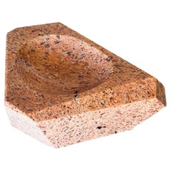 Vintage Heavy Art Deco Ashtray, 1930s, Straight Lines Inspired by Bauhaus Pink Marble