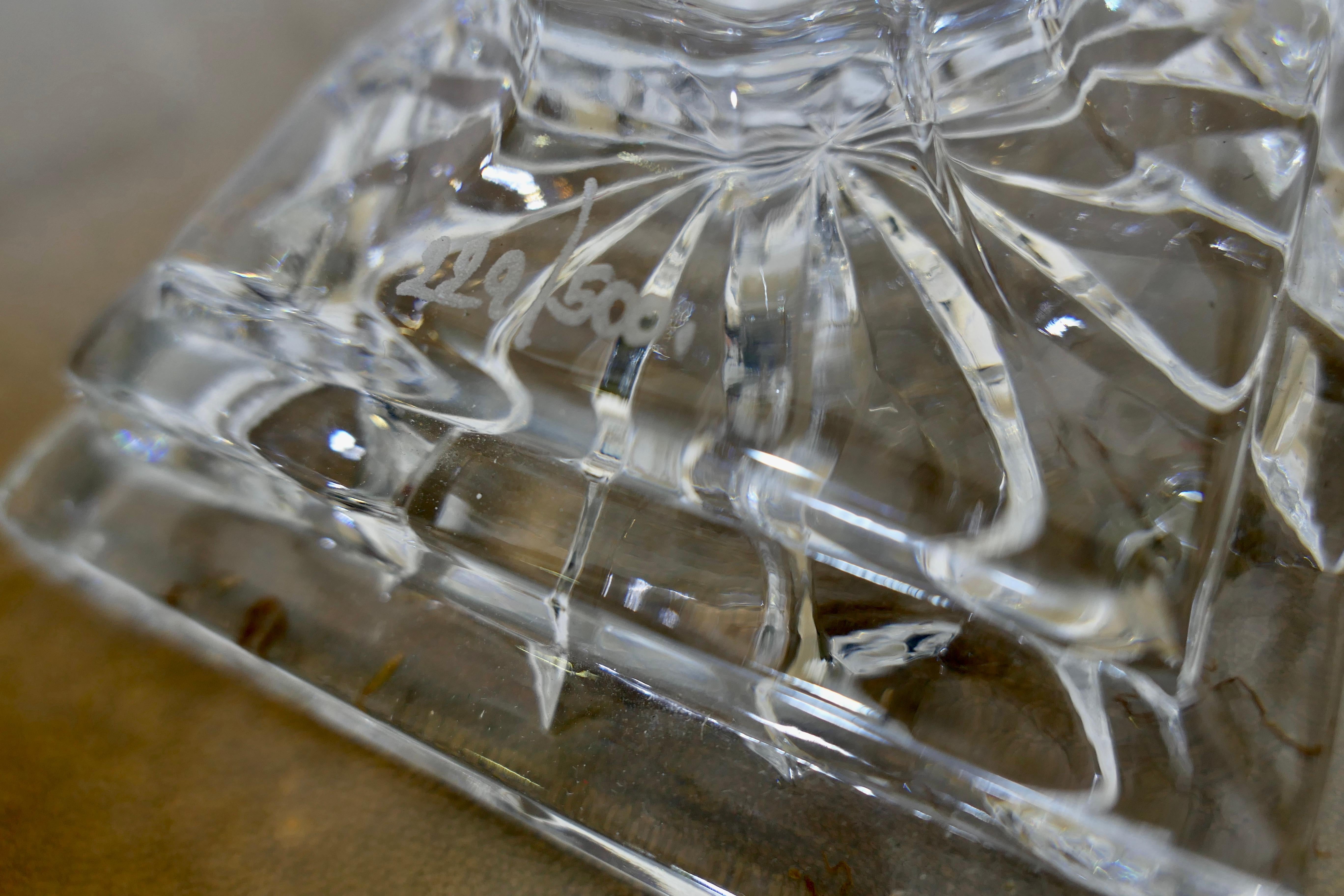 Heavy Art Deco Cut Crystal Paper Weight, Numbered Limited Edition In Good Condition For Sale In Godshill, Isle of Wight