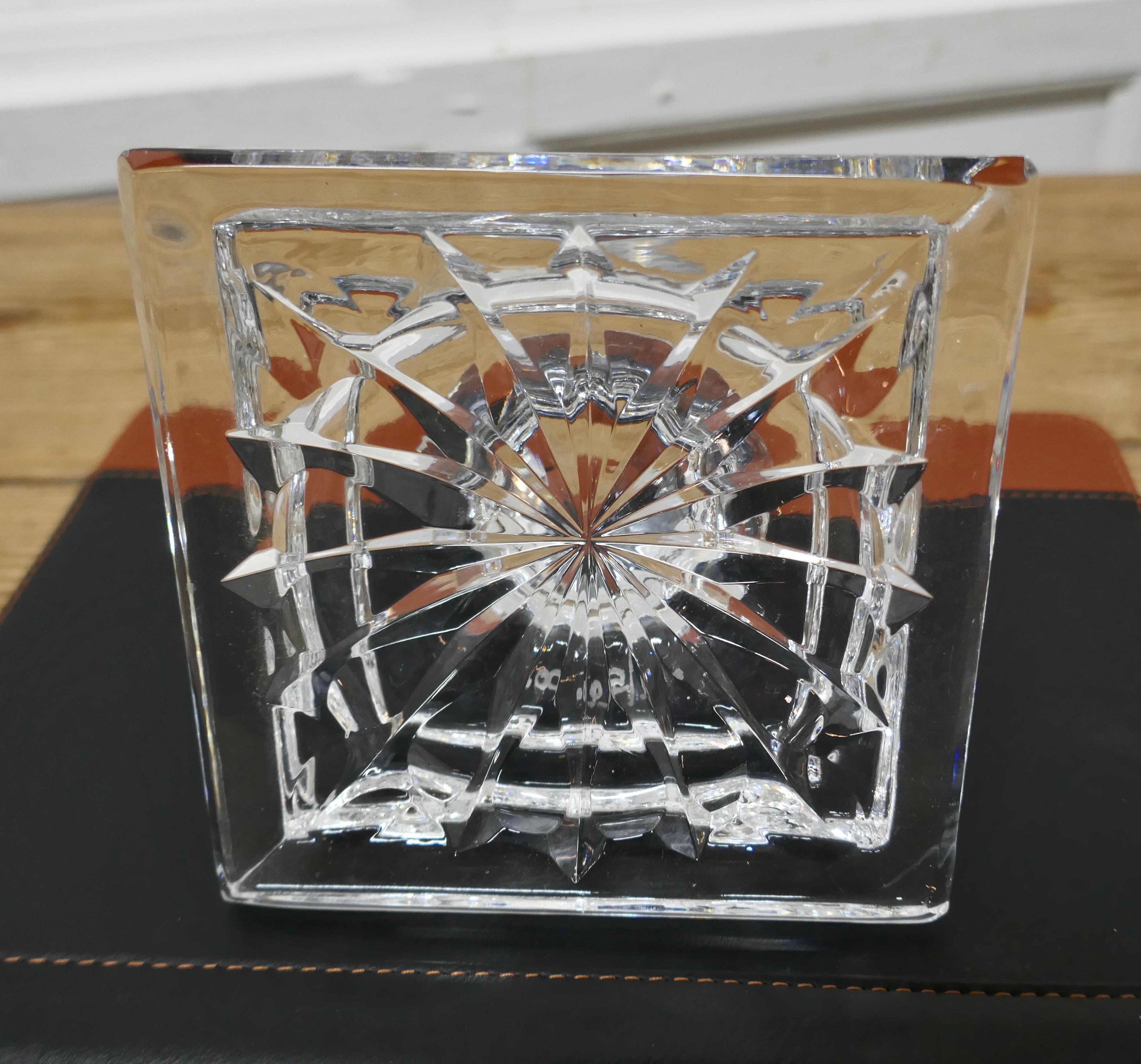 Heavy Art Deco Cut Crystal Paper Weight, Numbered Limited Edition 1