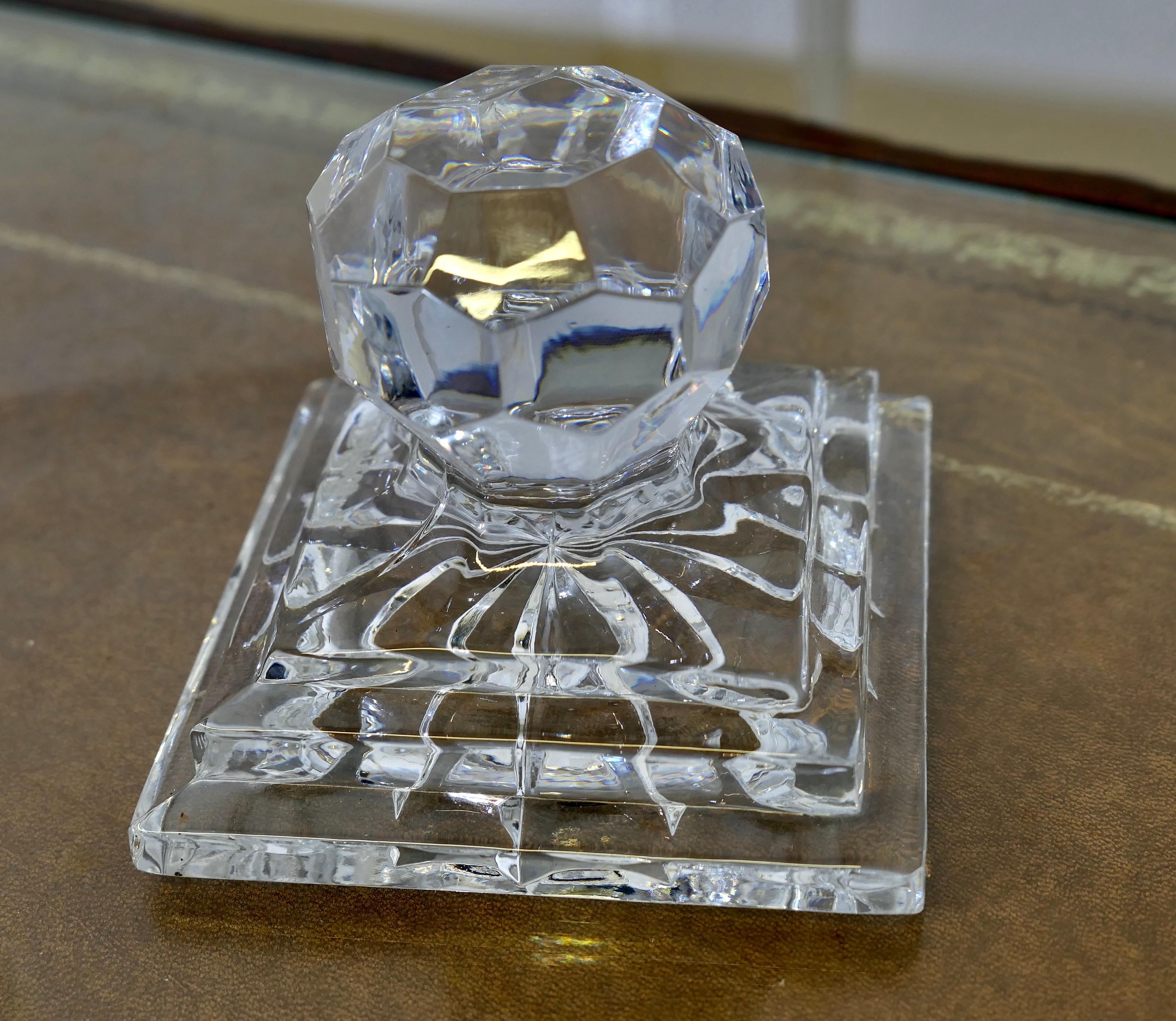 Heavy Art Deco Cut Crystal Paper Weight, Numbered Limited Edition For Sale 2