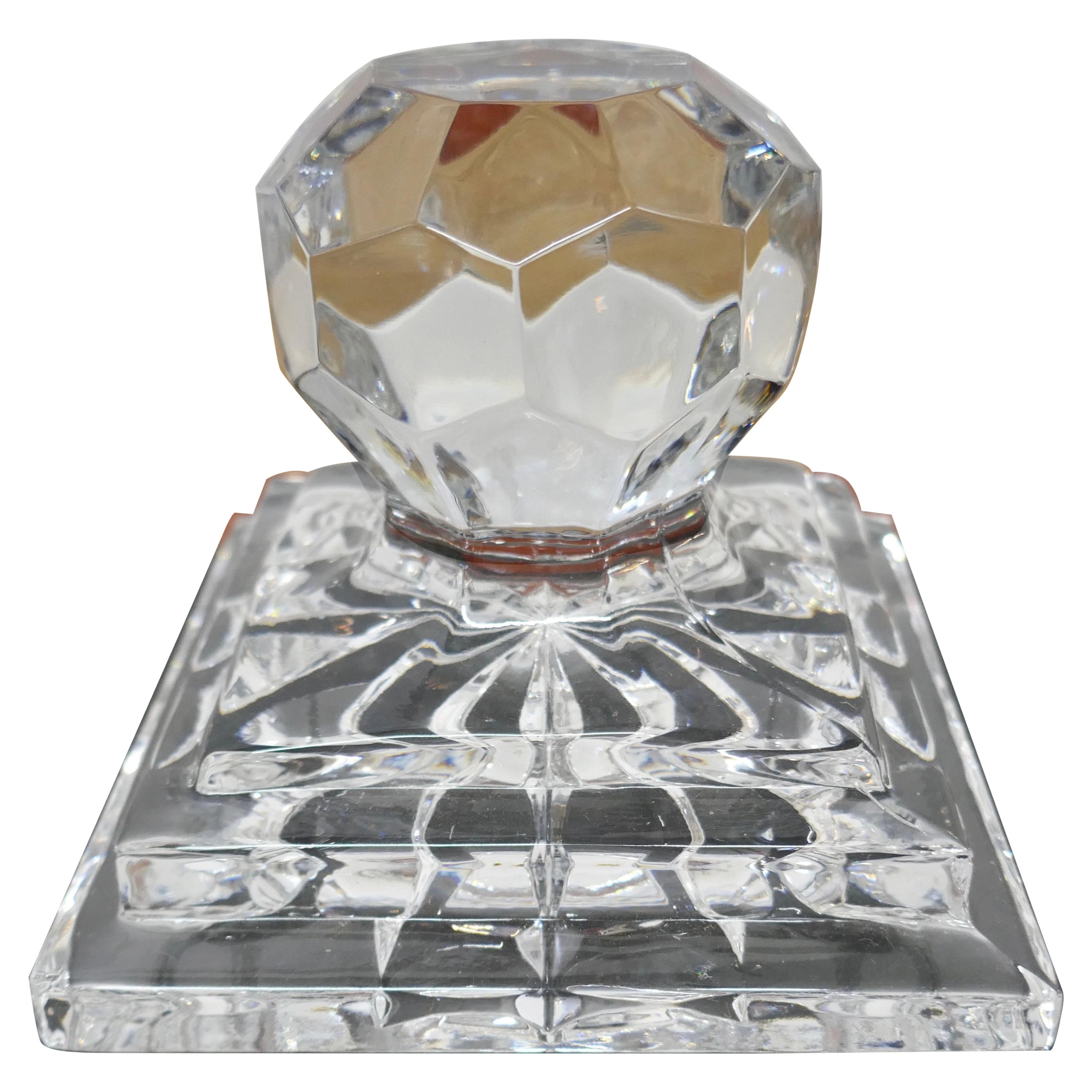 Heavy Art Deco Cut Crystal Paper Weight, Numbered Limited Edition