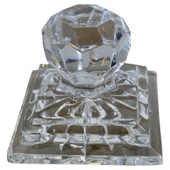 Antique Heavy Art Deco Cut Crystal Paper Weight, Numbered Limited Edition