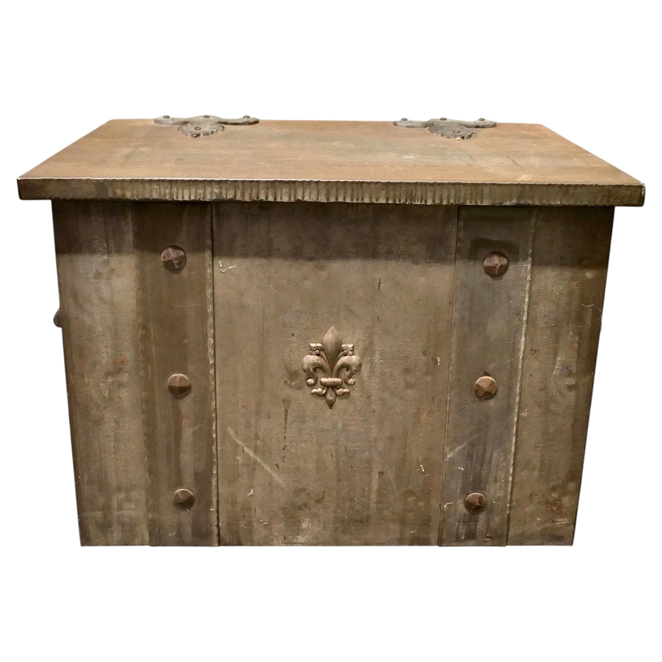 Heavy Arts and Crafts Industrial Brutalist Look Coal Box A very practical piece