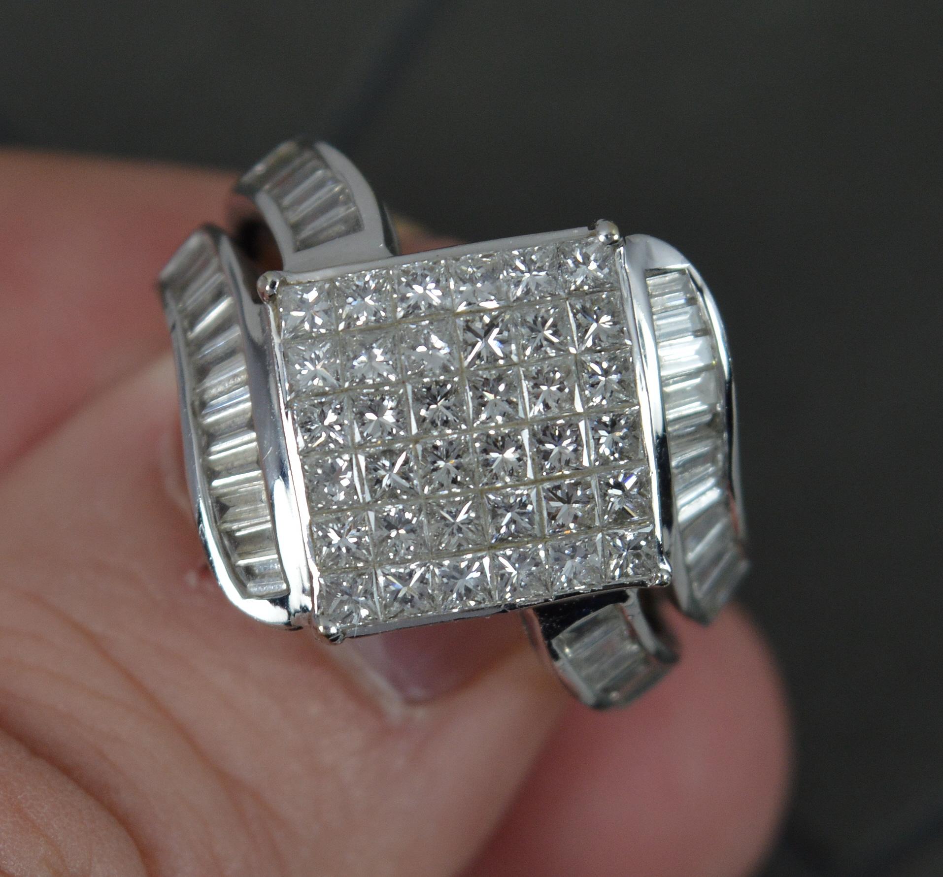 Women's Heavy Bling 2.03 Carat Diamond and 18 Carat White Gold Cluster Ring
