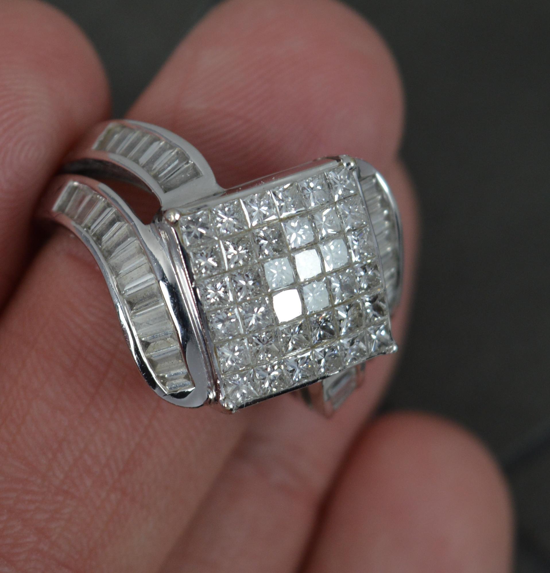 Heavy Bling 2.03 Carat Diamond and 18 Carat White Gold Cluster Ring 1