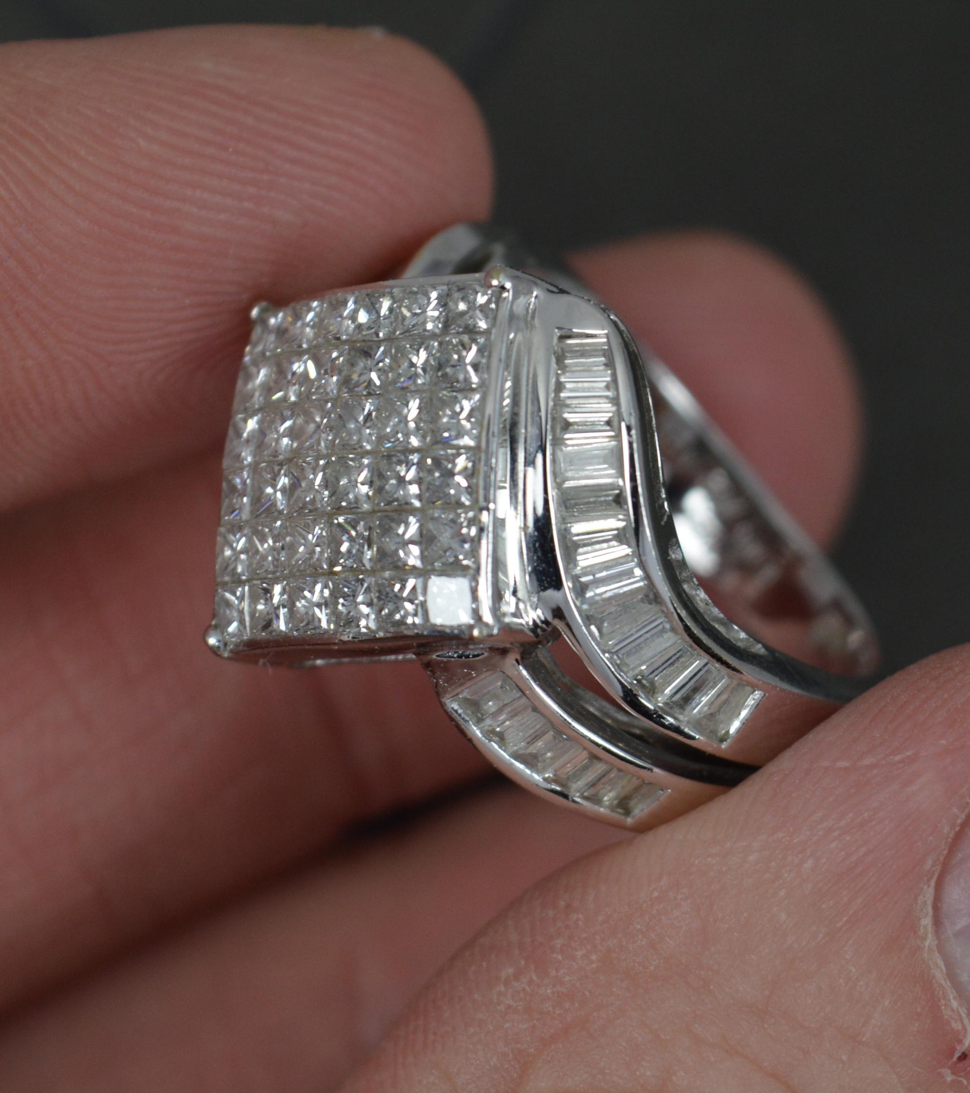 Heavy Bling 2.03 Carat Diamond and 18 Carat White Gold Cluster Ring 2