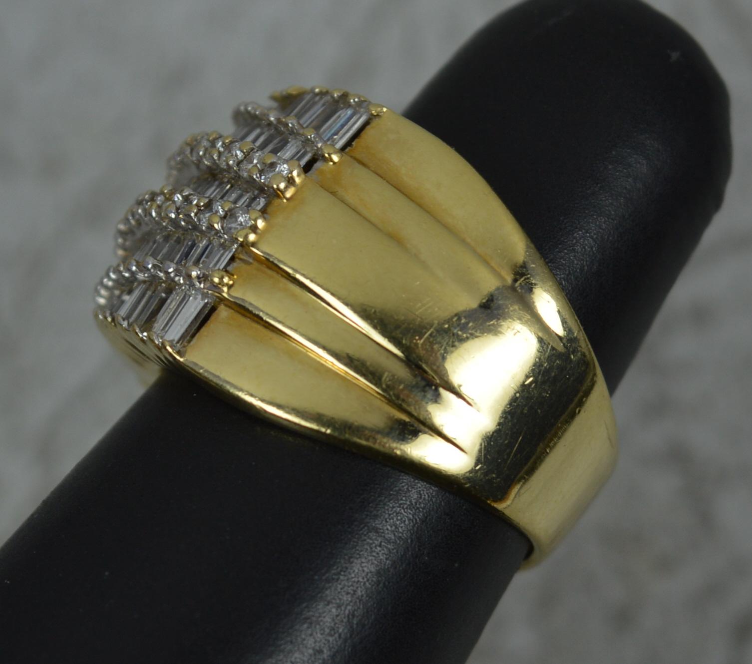 Heavy Bling 3.00 Carat Diamond and 18 Carat Yellow Gold Cluster Ring For Sale 4