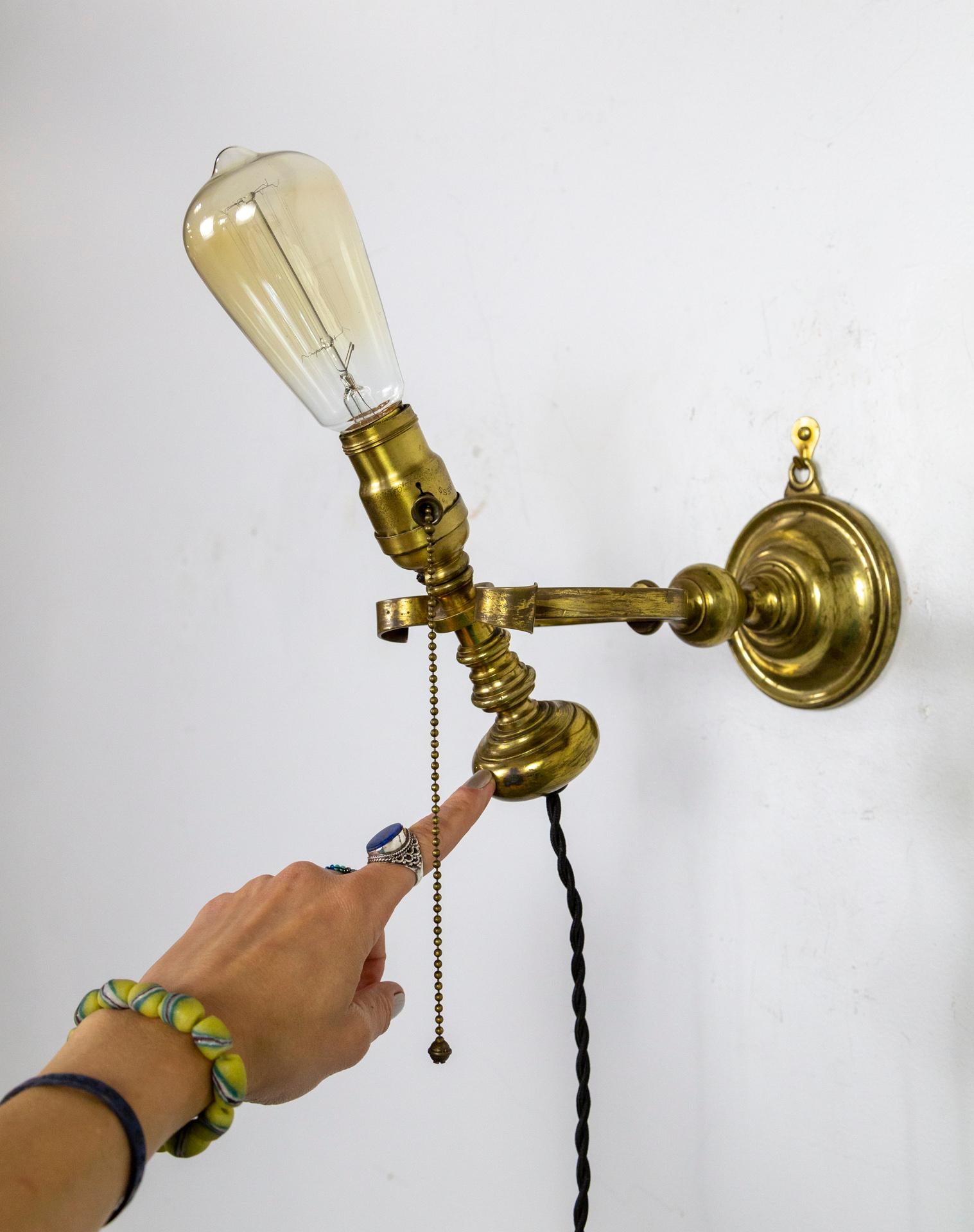 Heavy Brass Gimbal Ship Sconce For Sale 1