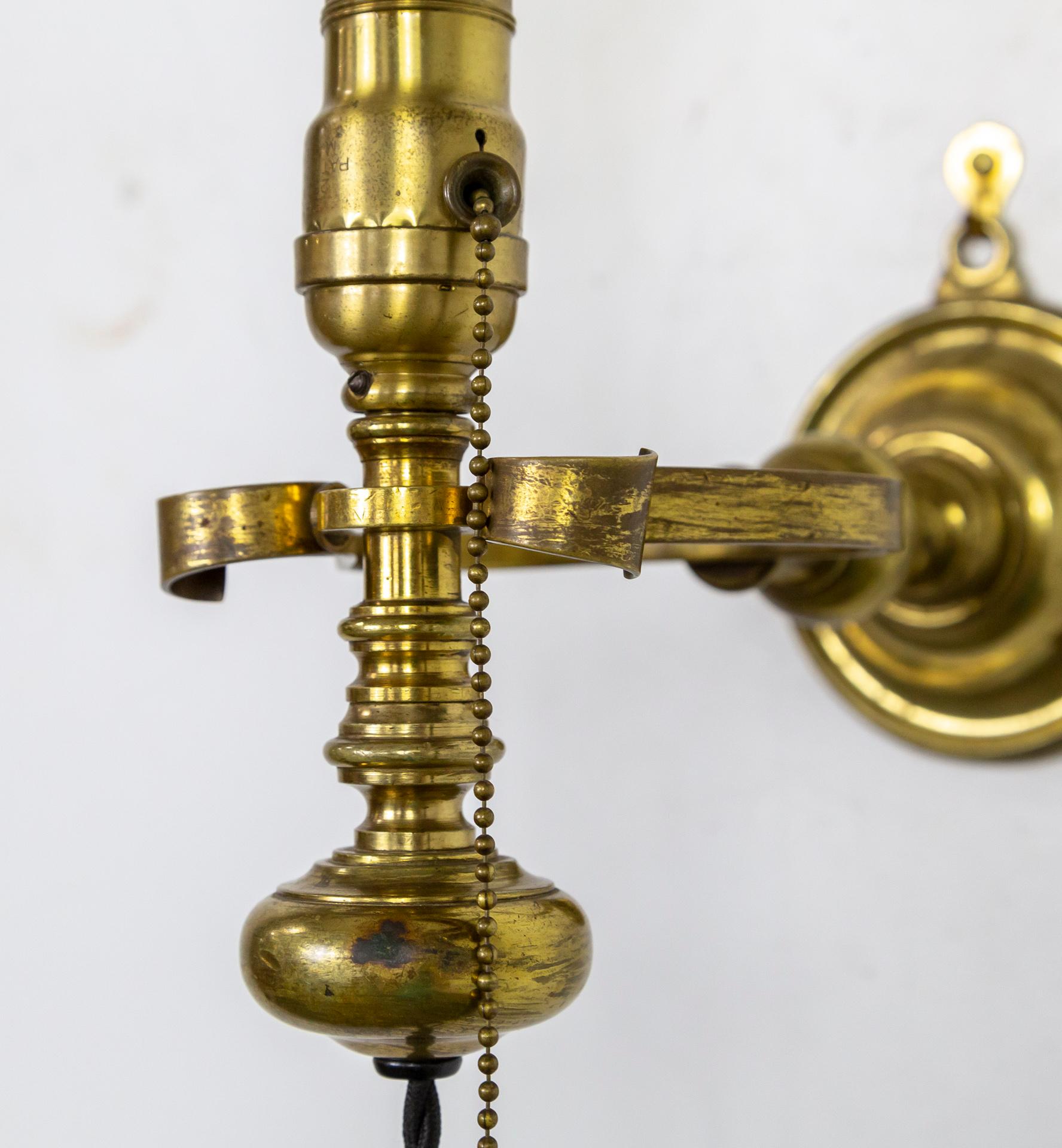 Heavy Brass Gimbal Ship Sconce For Sale 2