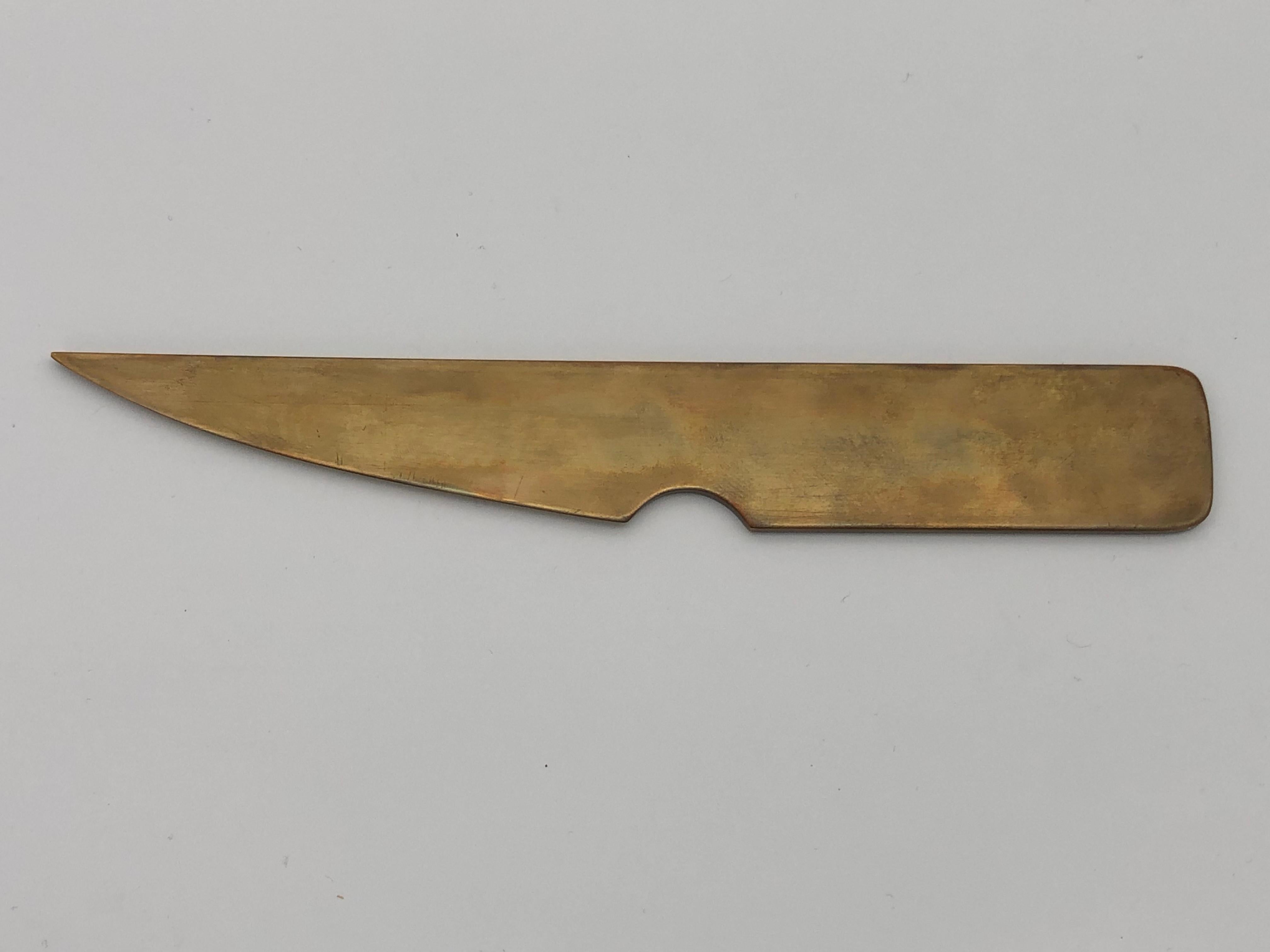 Austrian Heavy Brass Letter Opener, 50‘s Attributed to Carl Aubock, Vienna