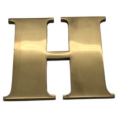 Heavy Brass Letter Paperweight „Hermes“ by Carl Aubock, 1950s