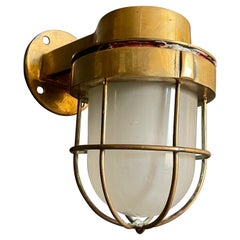 Heavy Brass Nautical Sconce, Antique Maritime Ship Lantern
