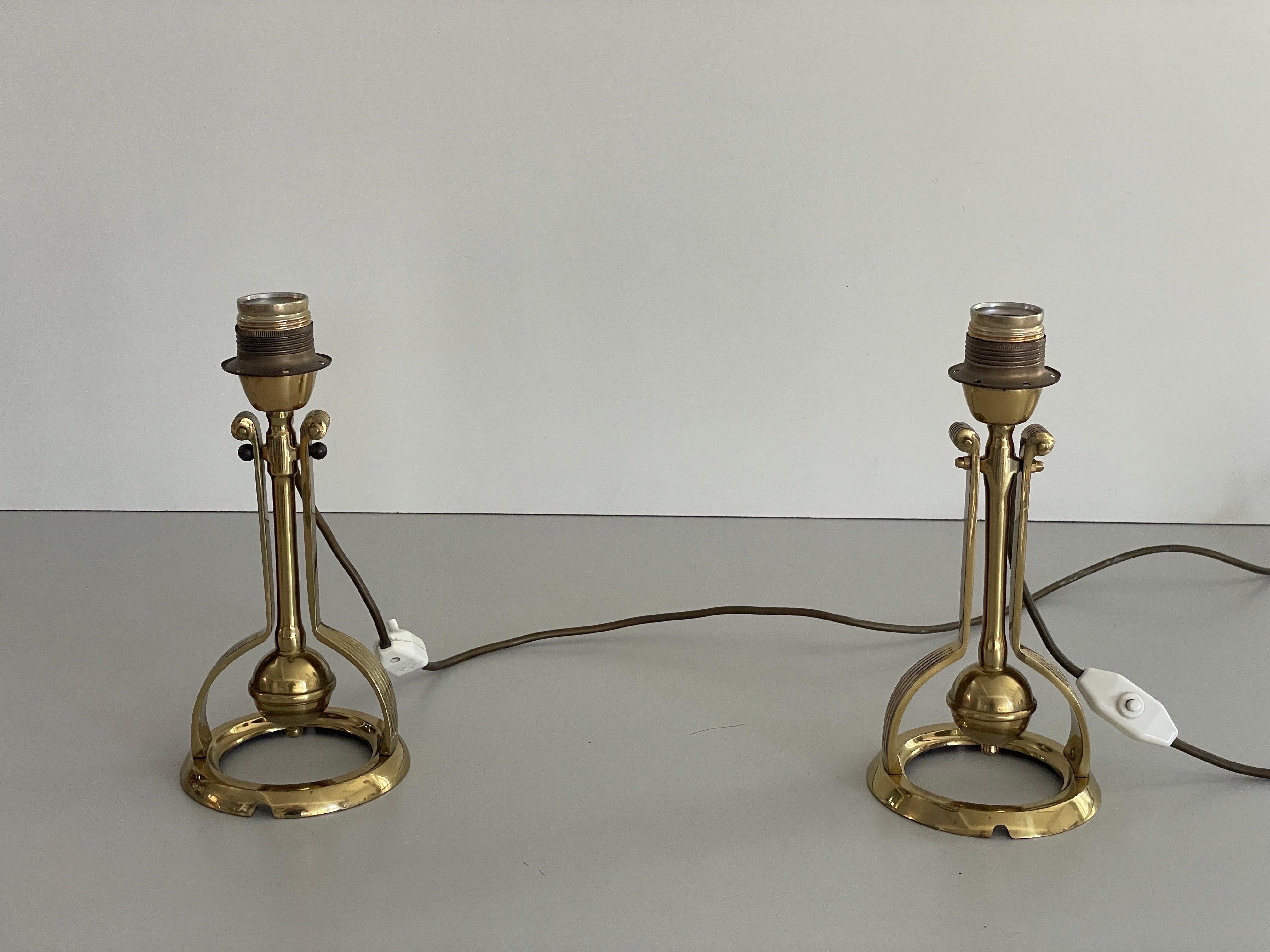 Heavy Brass Pair of Ship Table or Wall Lamps, 1960s, Germany For Sale 9