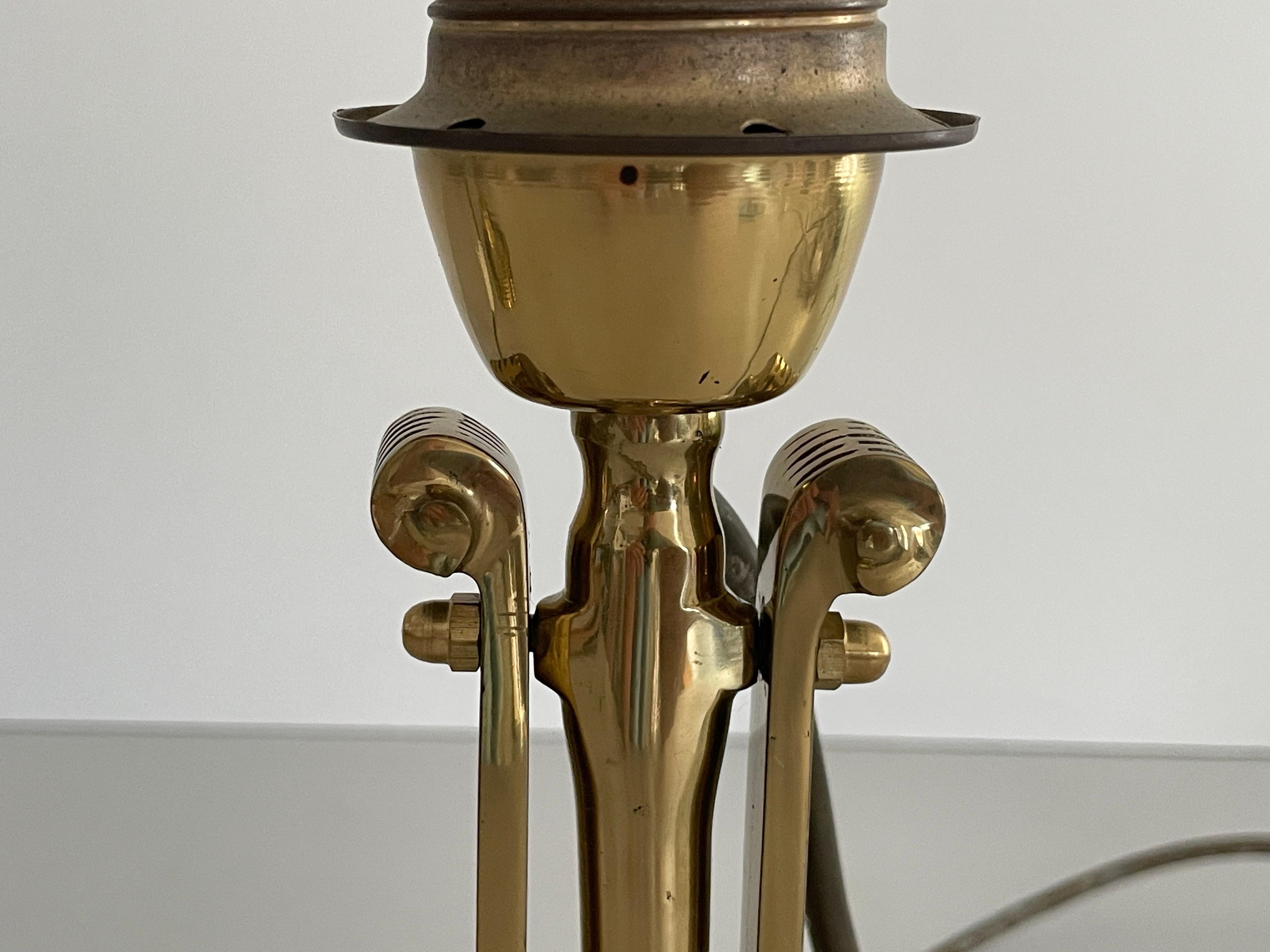 Heavy Brass Pair of Ship Table or Wall Lamps, 1960s, Germany For Sale 1