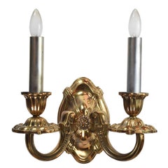 Heavy Brass Two Candle Sconce