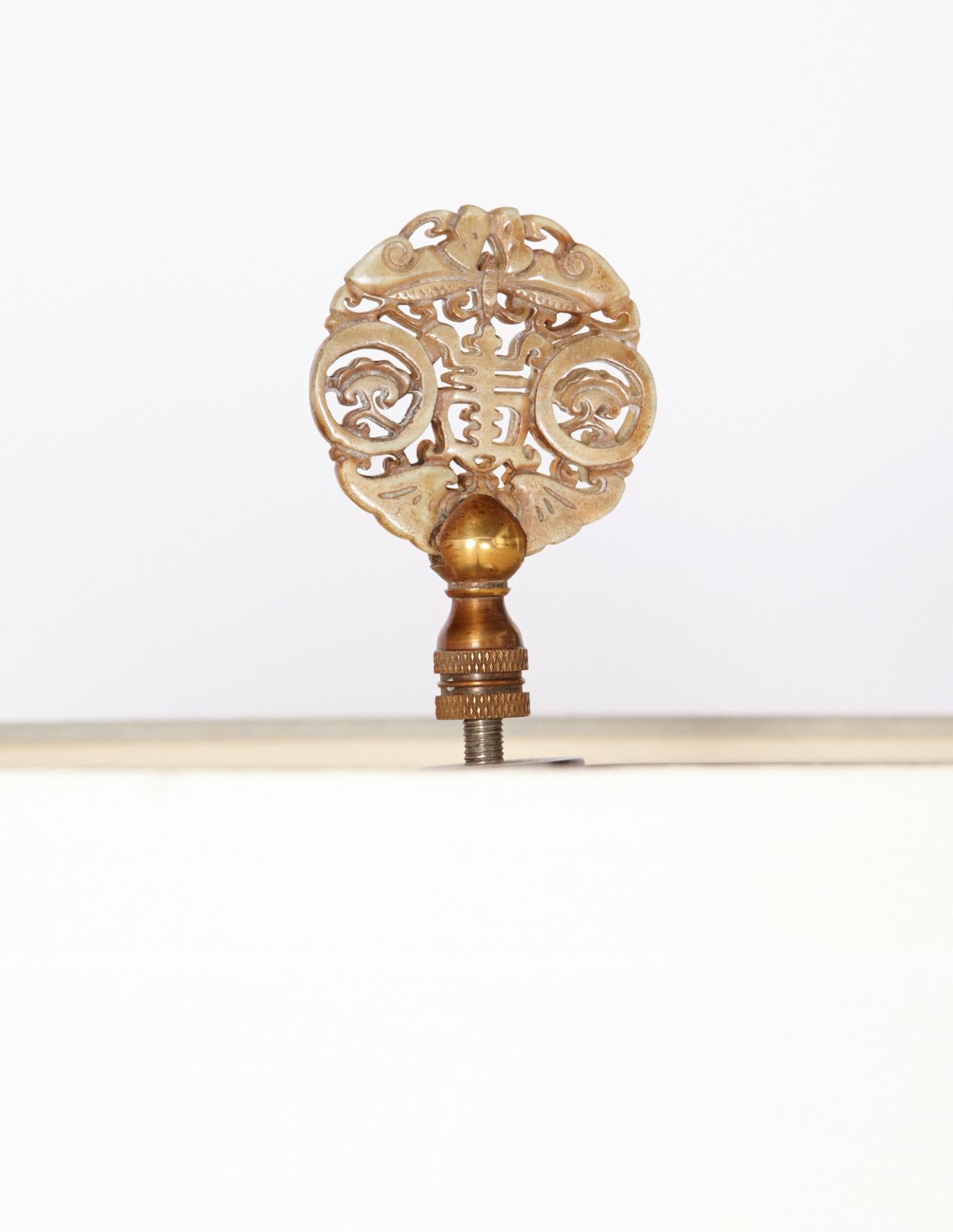 Heavy Bronze Handmade Asian Floor Lamp, circa 1920s In Good Condition In Plymouth, MA