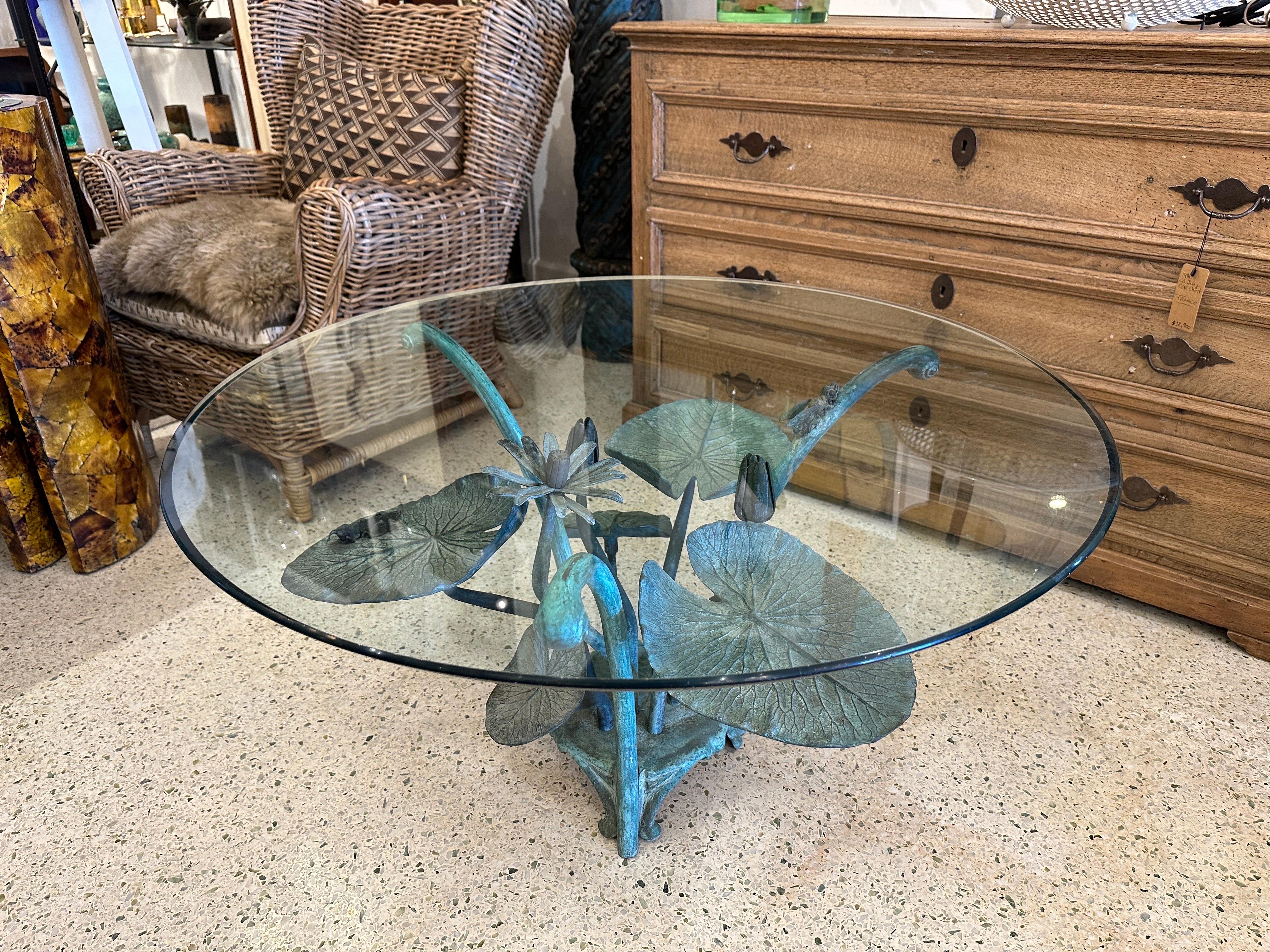 Heavy Bronze Lilypad Cocktail Table w/ Verdigris Patina 3