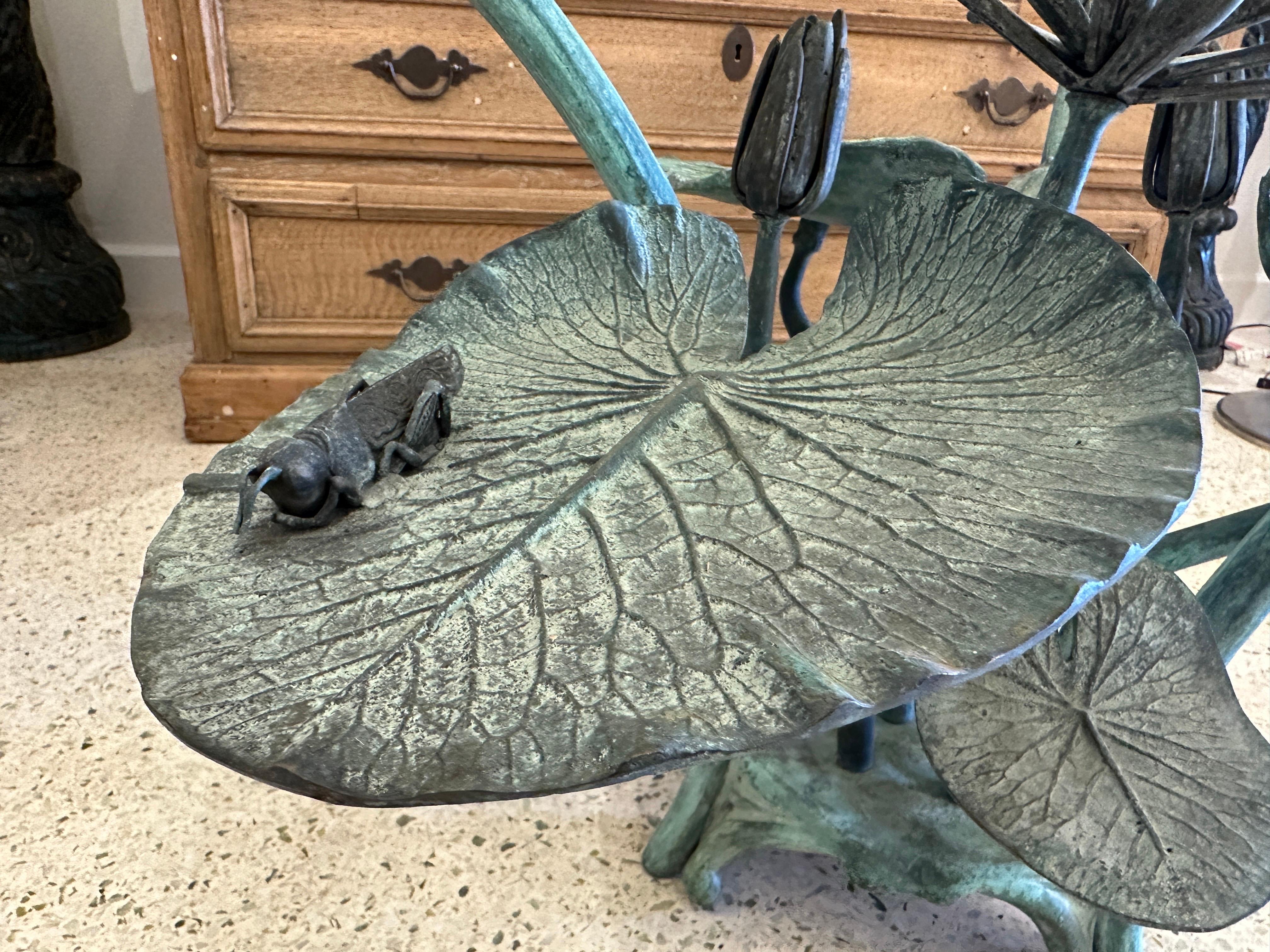 Heavy Bronze Lilypad Cocktail Table w/ Verdigris Patina 5
