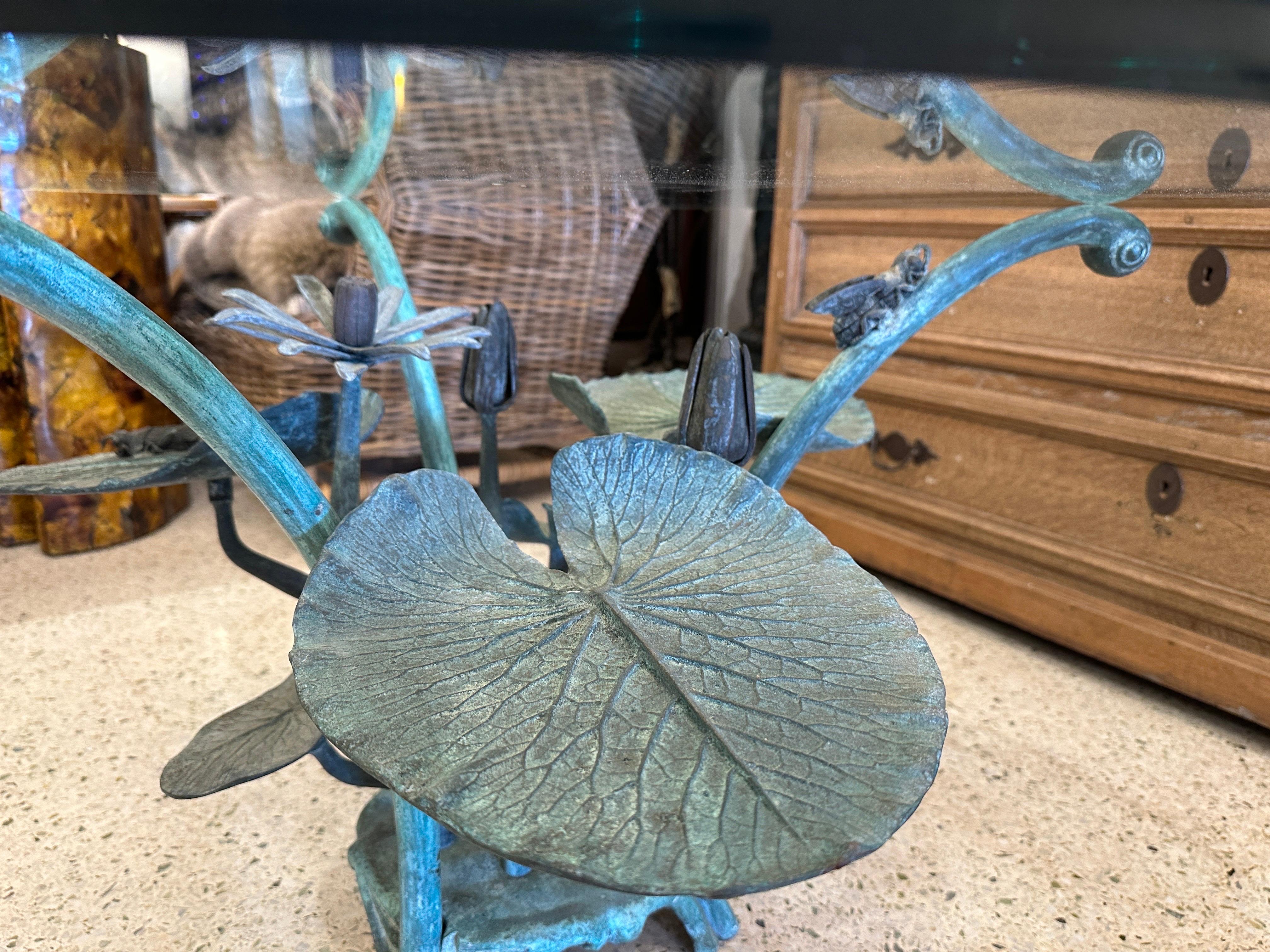 American Heavy Bronze Lilypad Cocktail Table w/ Verdigris Patina