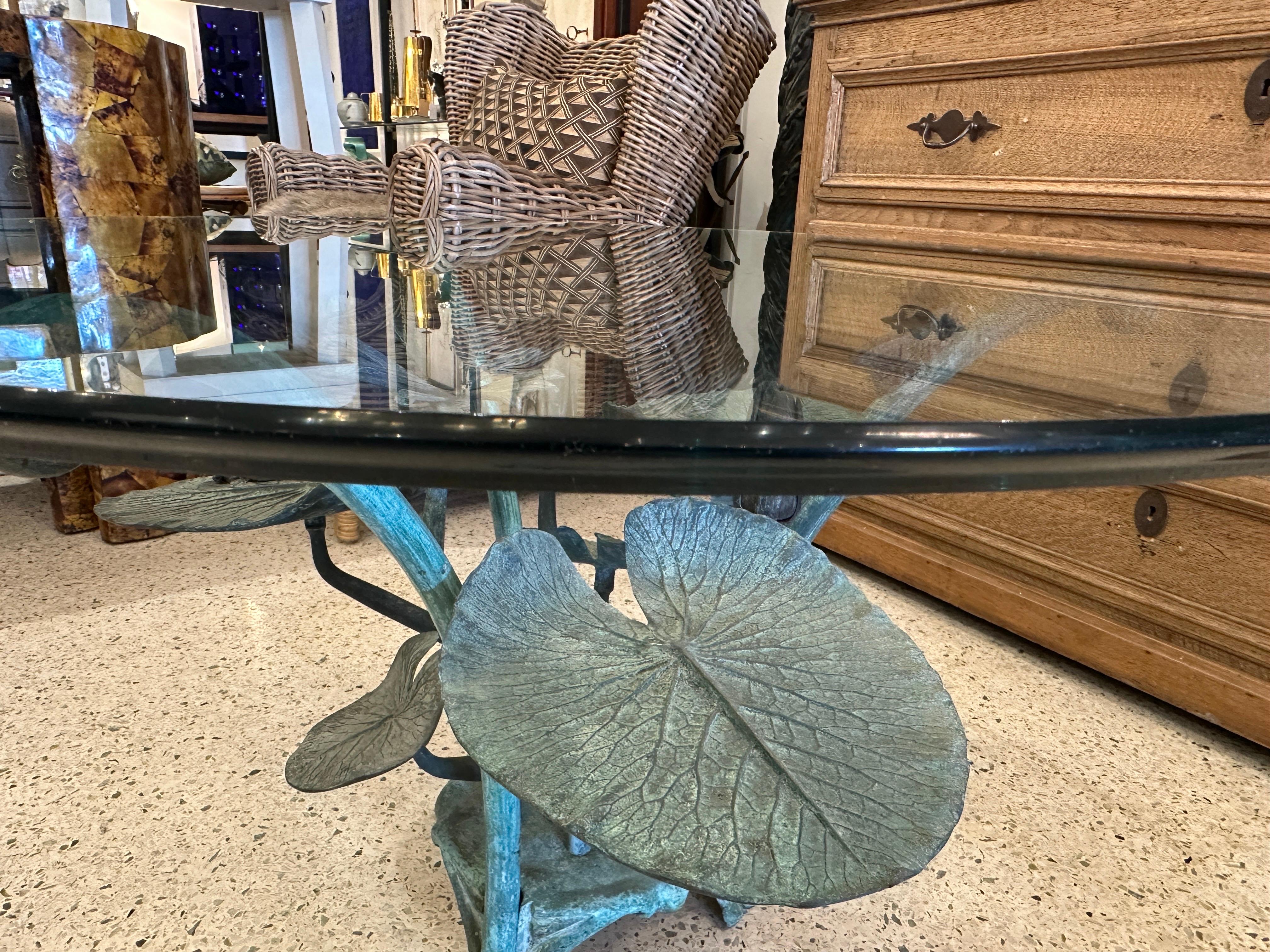 Heavy Bronze Lilypad Cocktail Table w/ Verdigris Patina 2