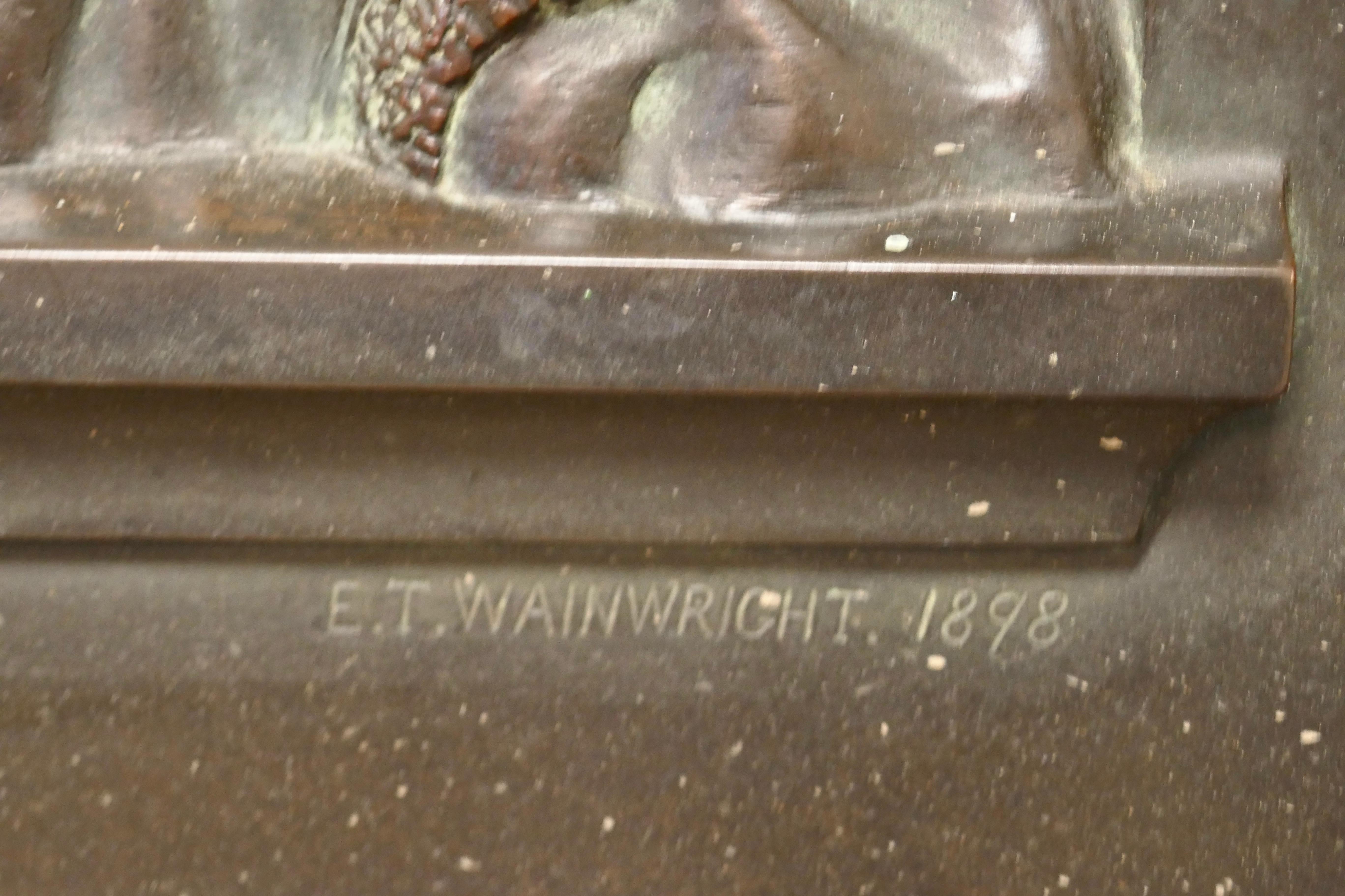 Wandplakette aus Bronze mit Relief, Schwestern von E T Wainwright 1898 im Zustand „Gut“ im Angebot in Chillerton, Isle of Wight