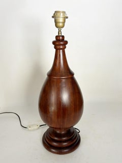 Heavy Brown minimalist wooden lamp, 1960