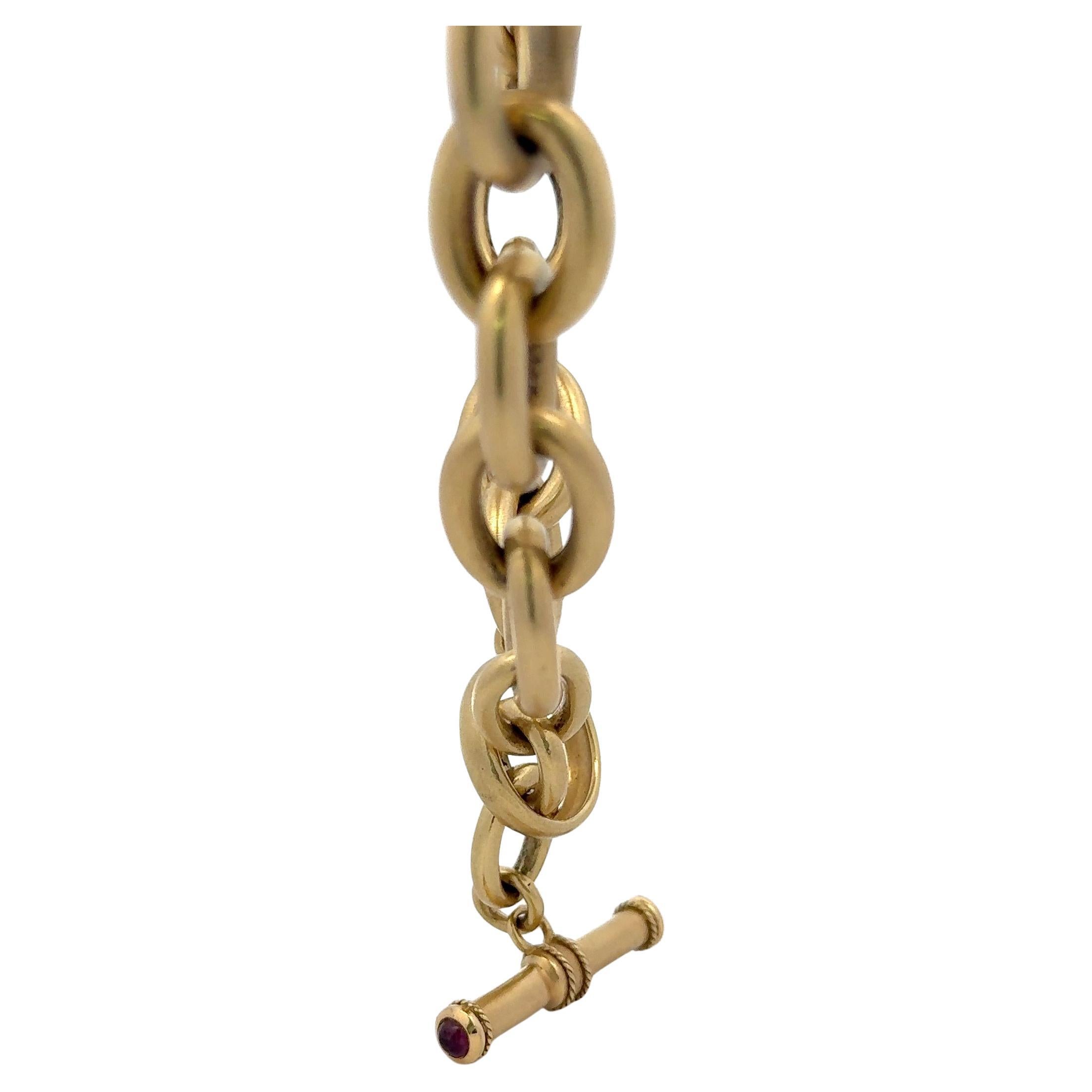 Schwere gebürstete, lackierte Gliederhalskette 18 Karat Gelbgold 79,8 Gramm Damen im Angebot