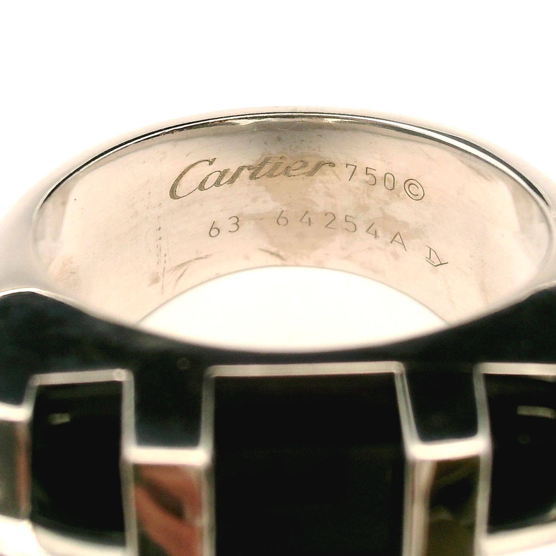 Heavy Cartier Herren 18k Gold Schwarzer Stein Le Baiser Du Dragon Ring 44Gram Größe 63 (Kissenschliff)