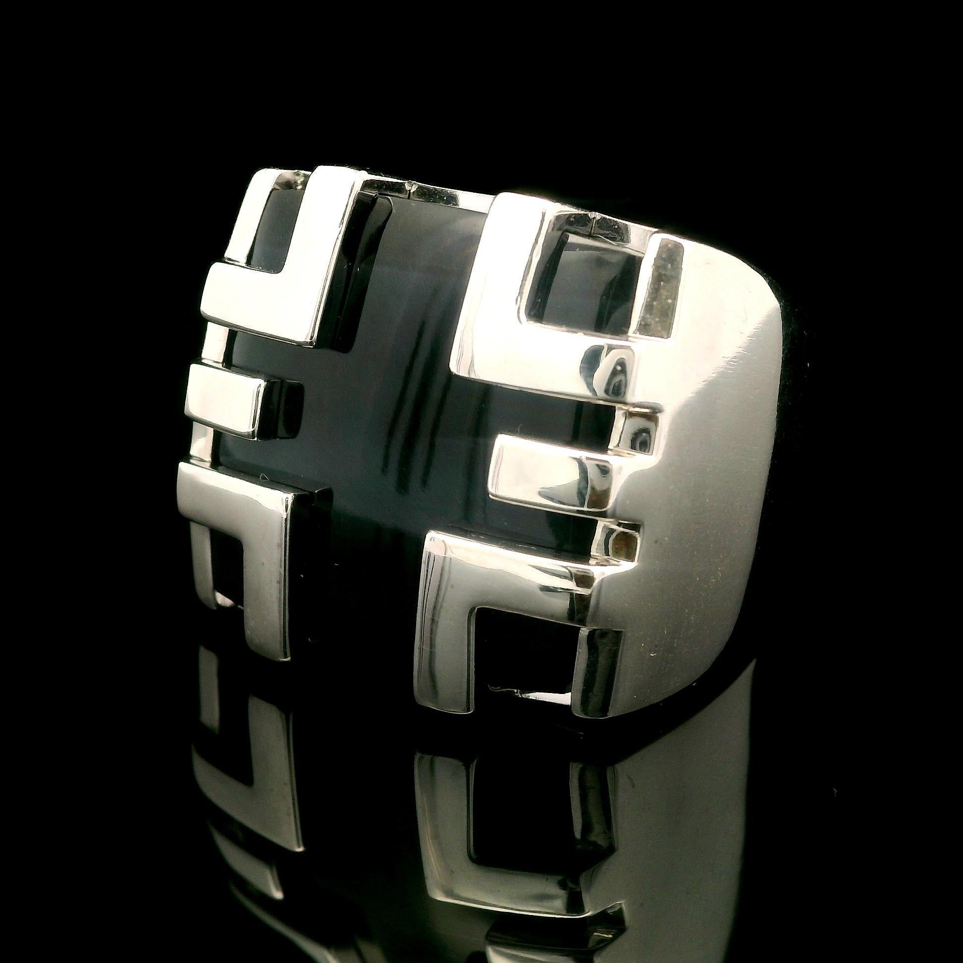 Heavy Cartier Herren 18k Gold Schwarzer Stein Le Baiser Du Dragon Ring 44Gram Größe 63 2