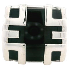 Heavy Cartier Men's 18k Gold Black Stone Le Baiser Du Dragon Ring 44Gram Size 63