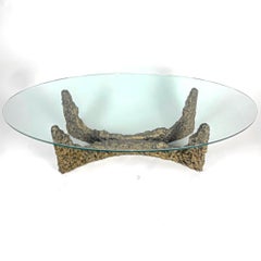 Heavy Cast Bronze Sculptural Metal Brutalist Coffee Table, Manner of Paul Evans